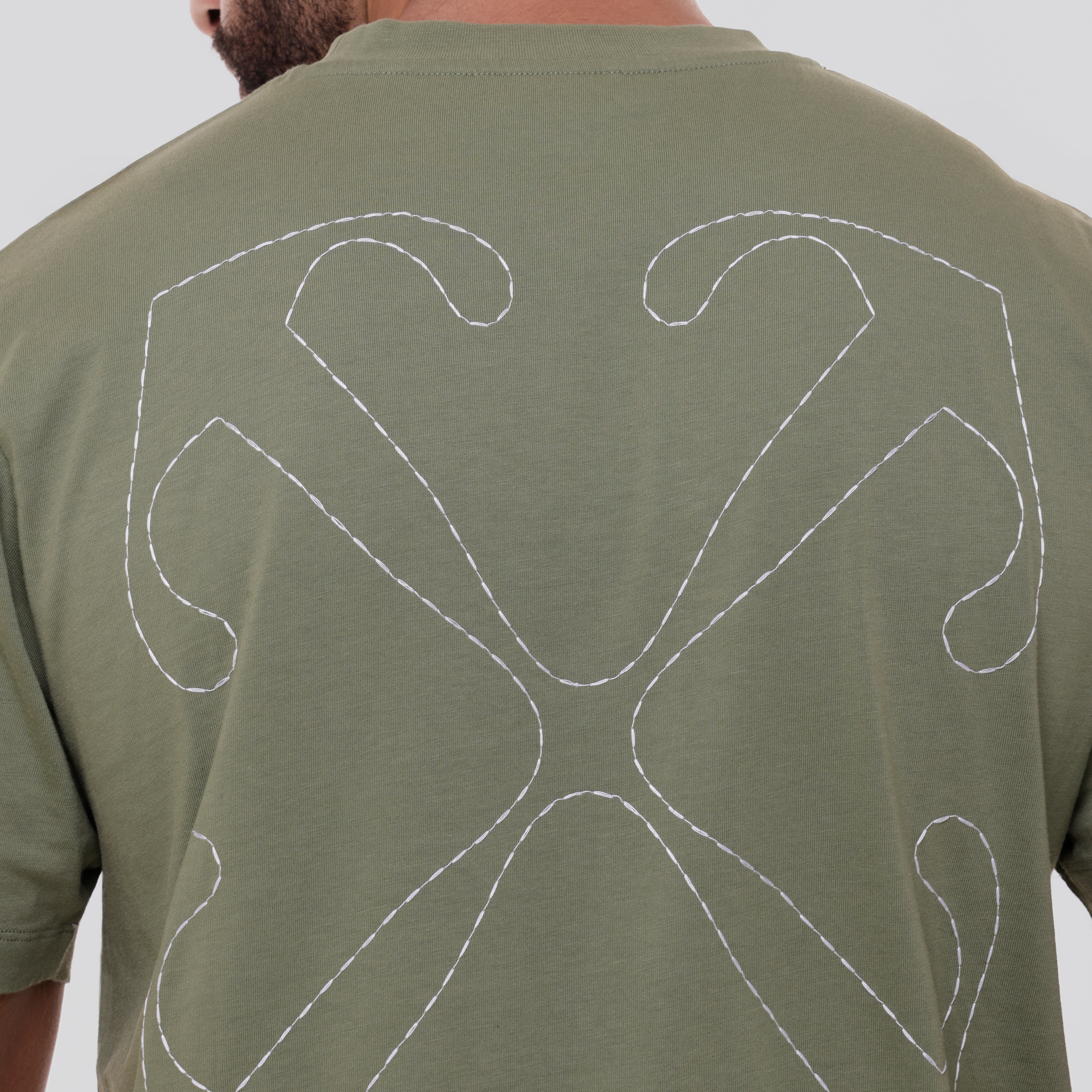 Camiseta Verde Off-White Stitch Arrow