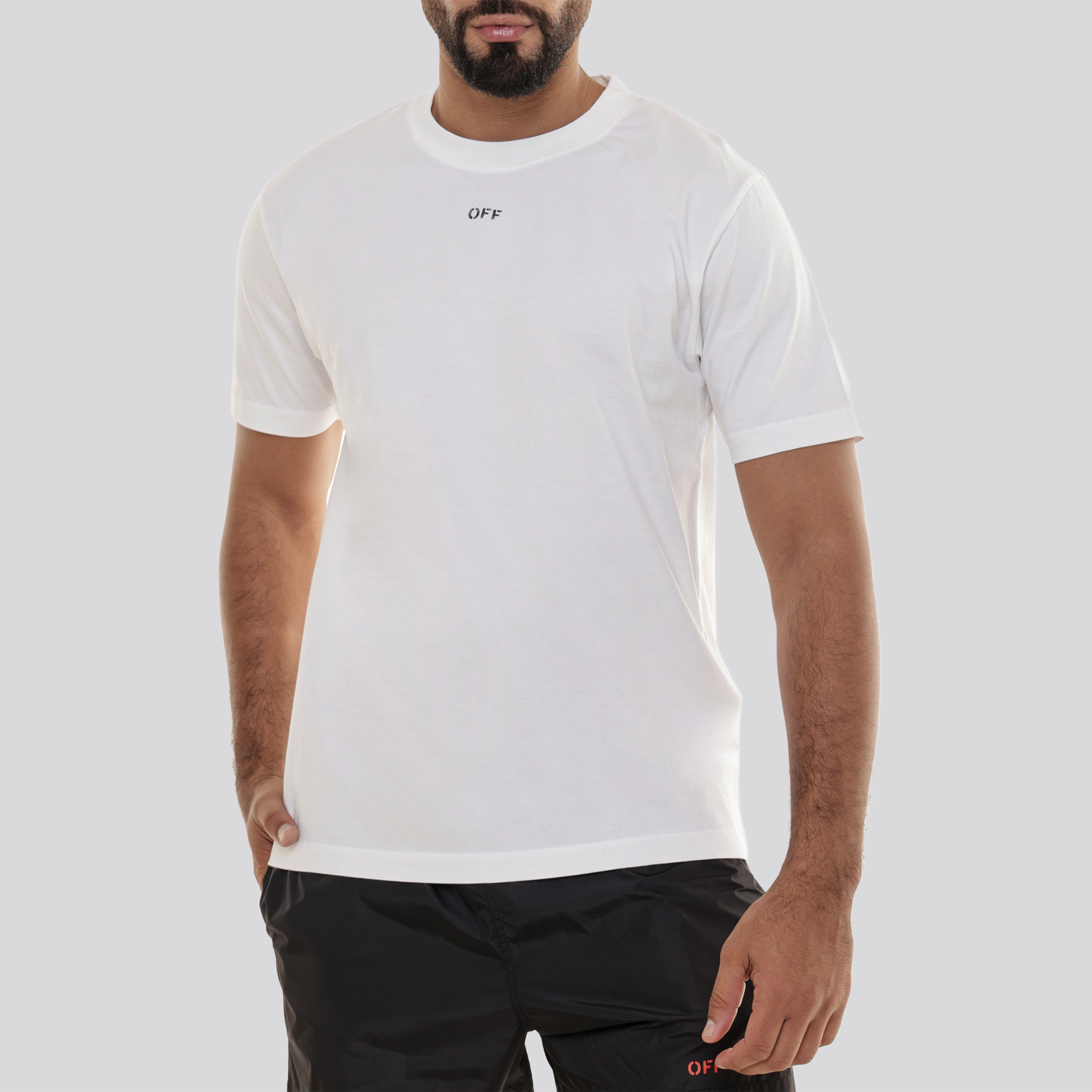 Pantaloneta Negro Off-White Rojo Off Stamp