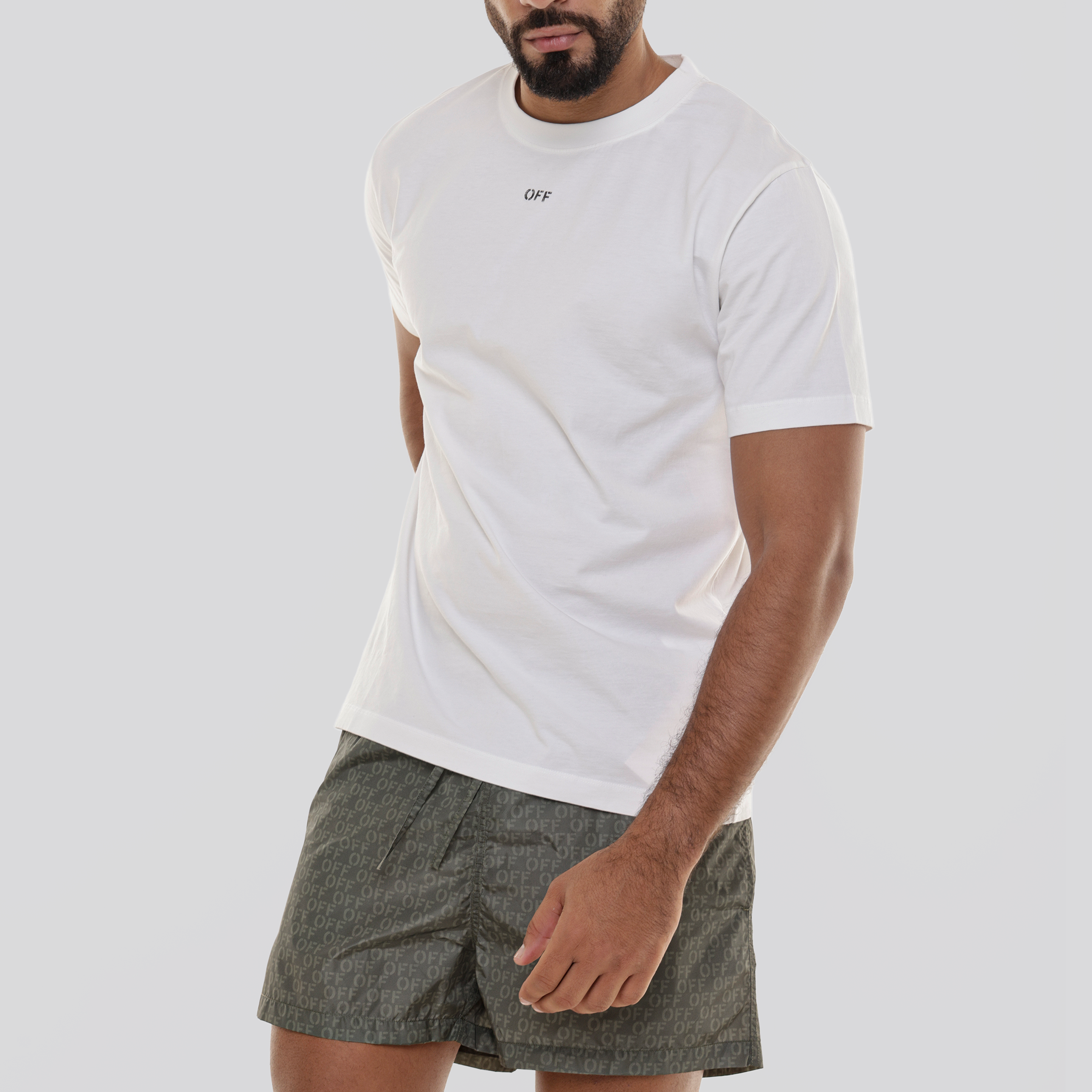 Pantaloneta Verde Off-White Monogram
