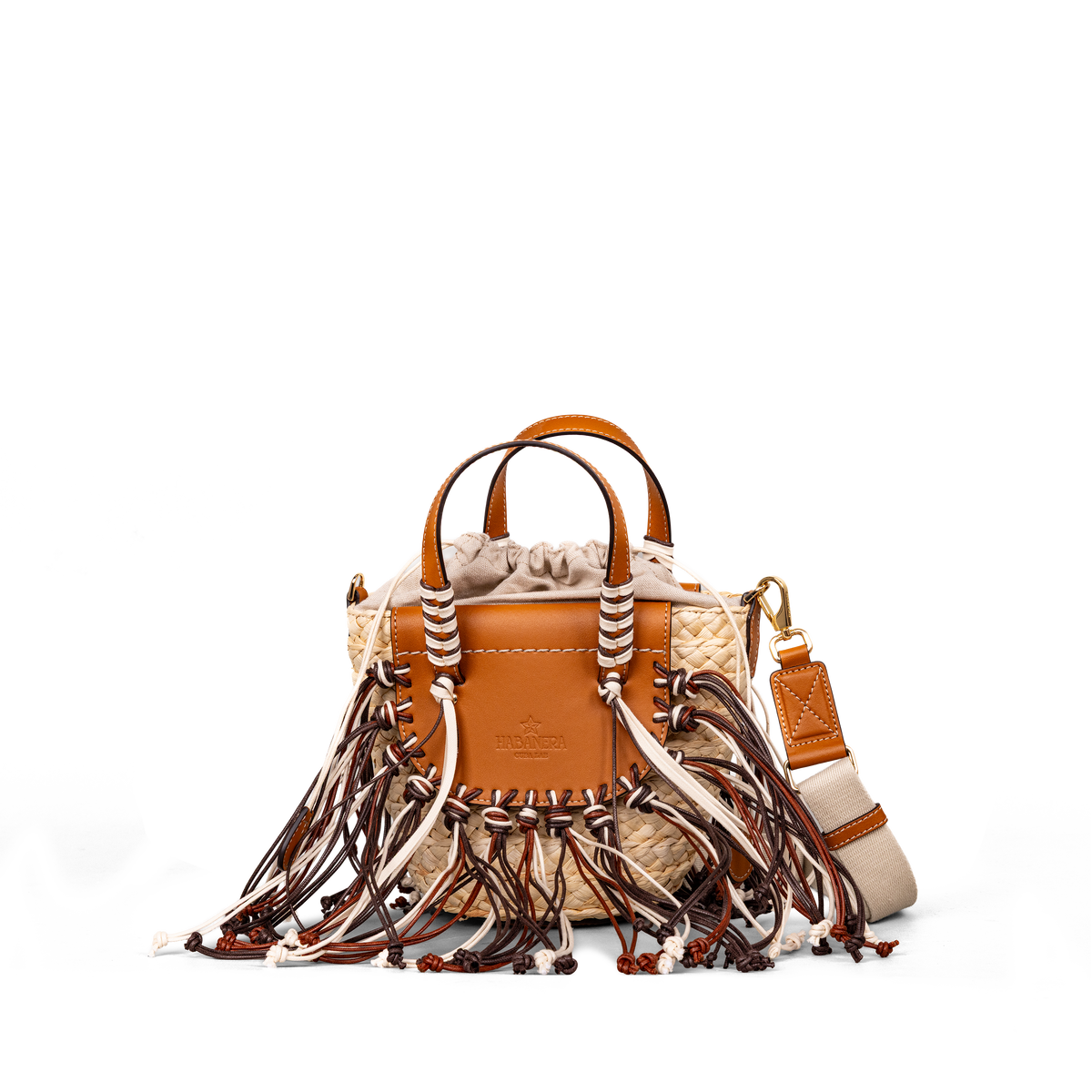 Cartera Beige Cuba Lab Habanera Fringes Pain Brule