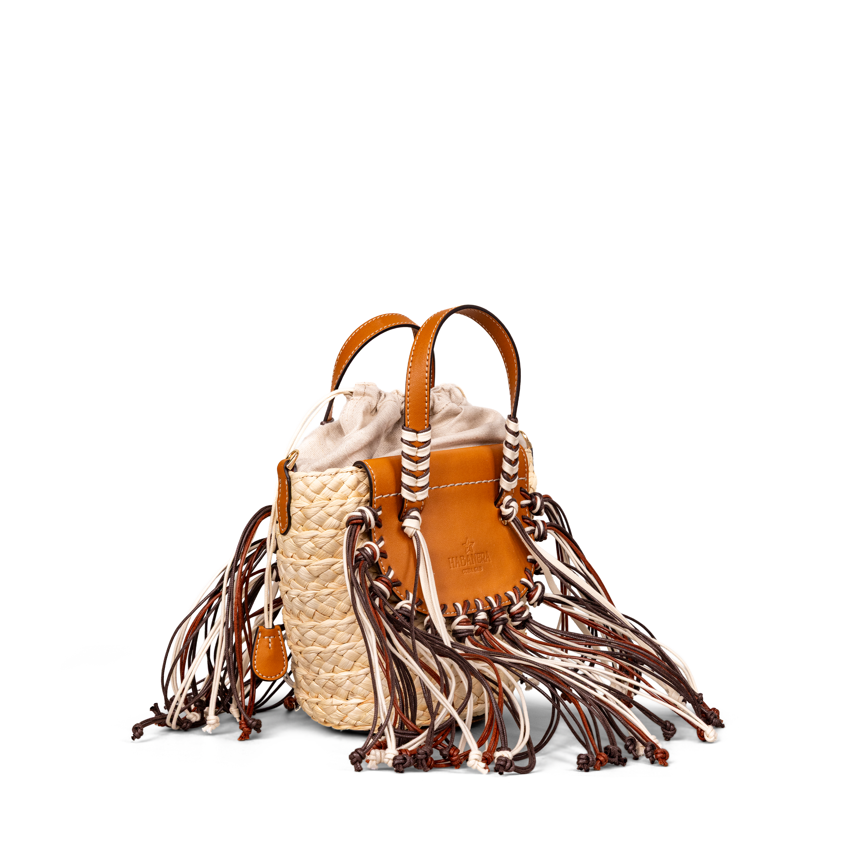 Cartera Beige Cuba Lab Habanera Fringes Pain Brule
