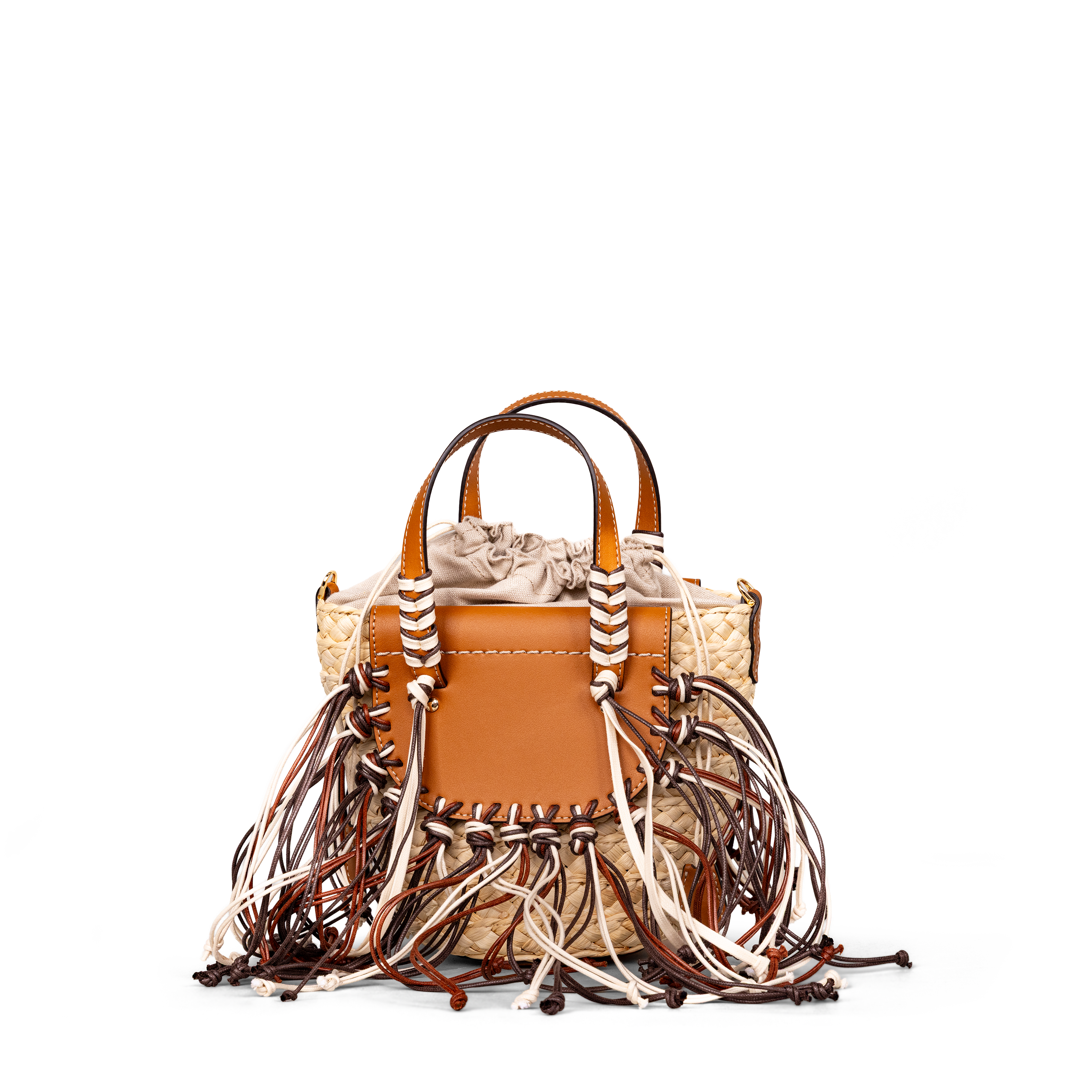 Cartera Beige Cuba Lab Habanera Fringes Pain Brule