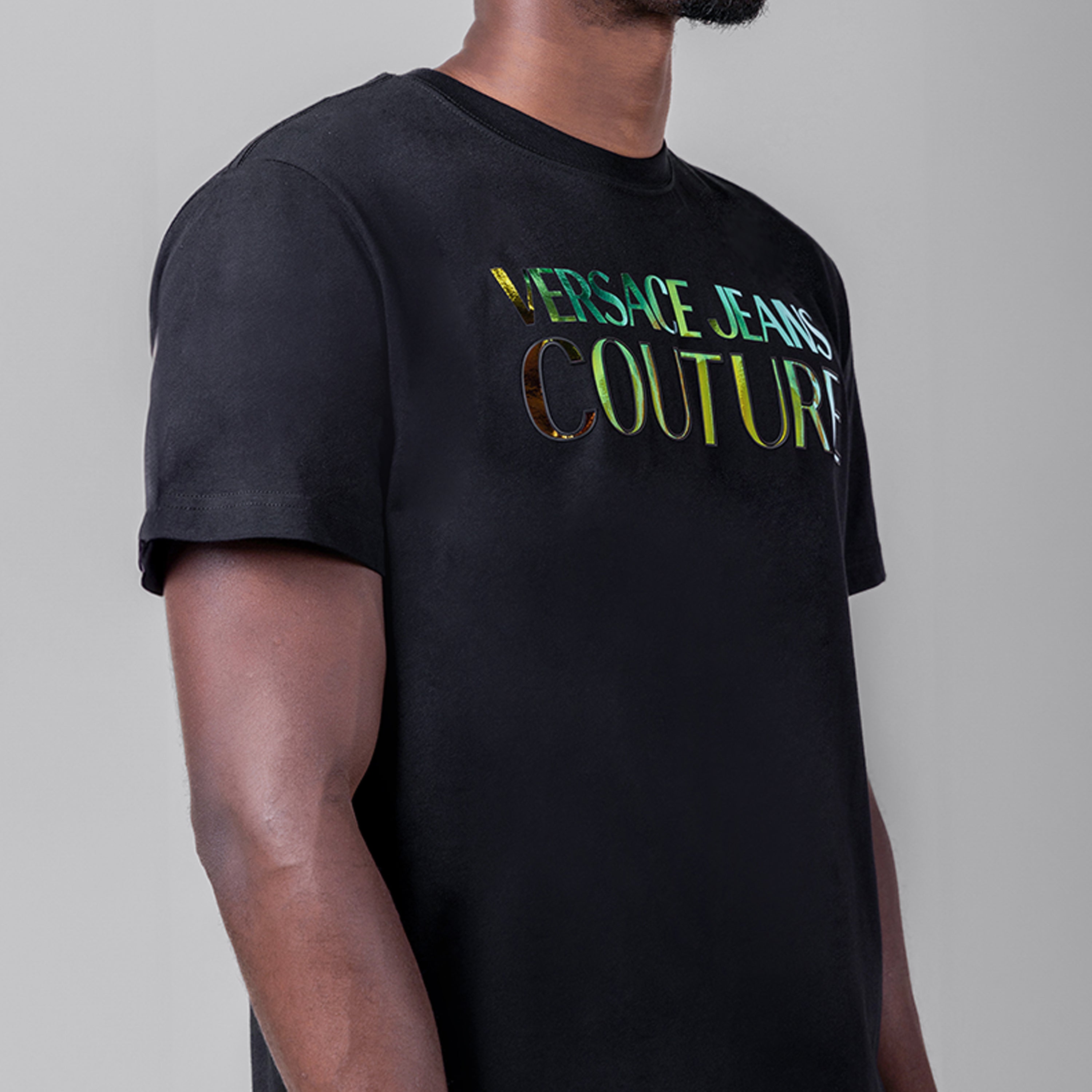 Camiseta Negra Versace Couture Gold Logo