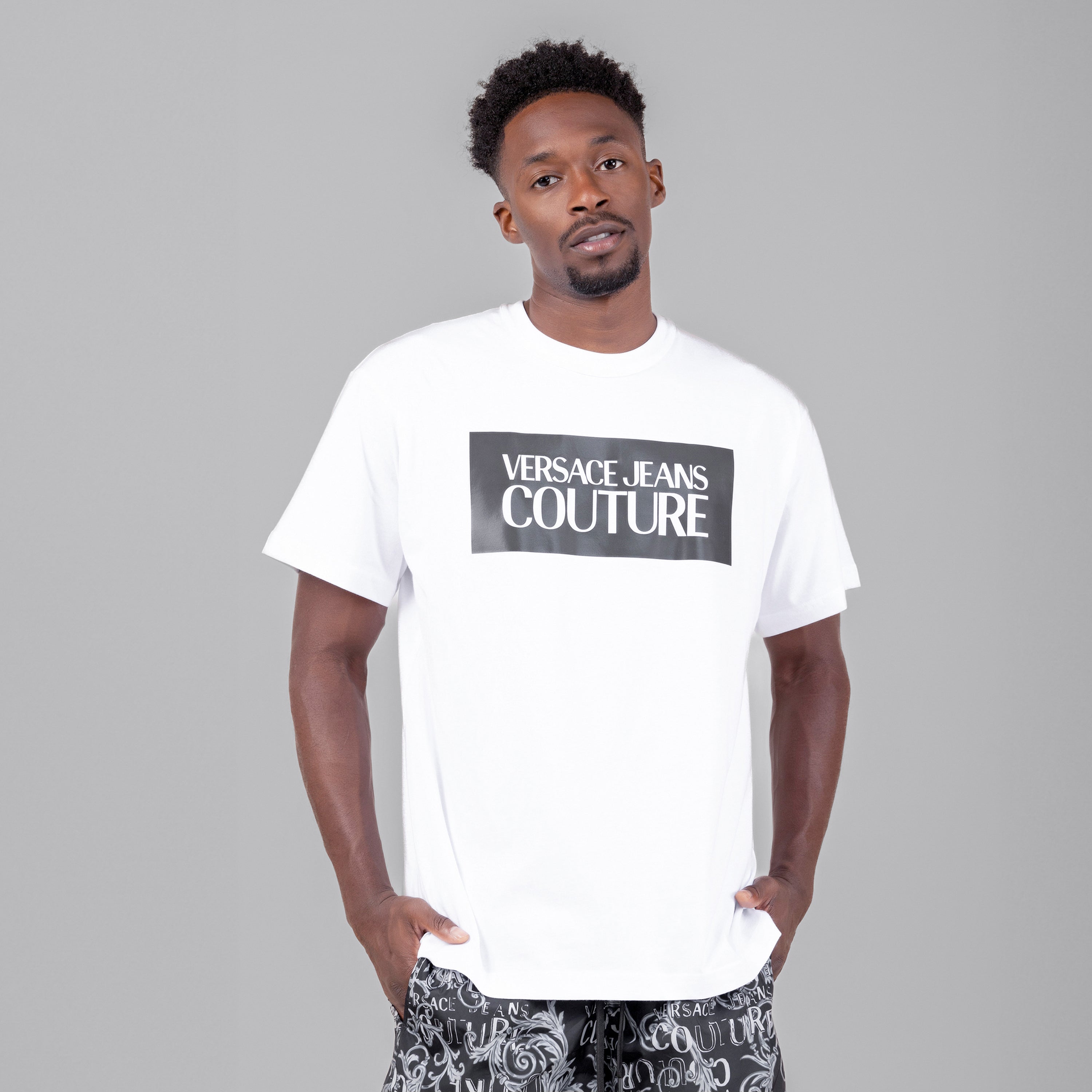Camiseta Blanca Versace Couture Patch Logo