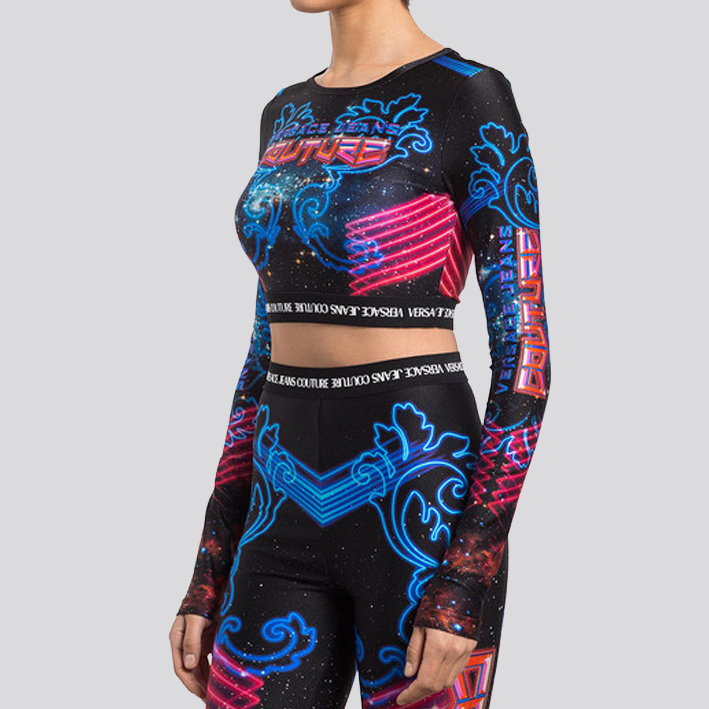 Top Versace Jeans Couture Galaxy Cropped