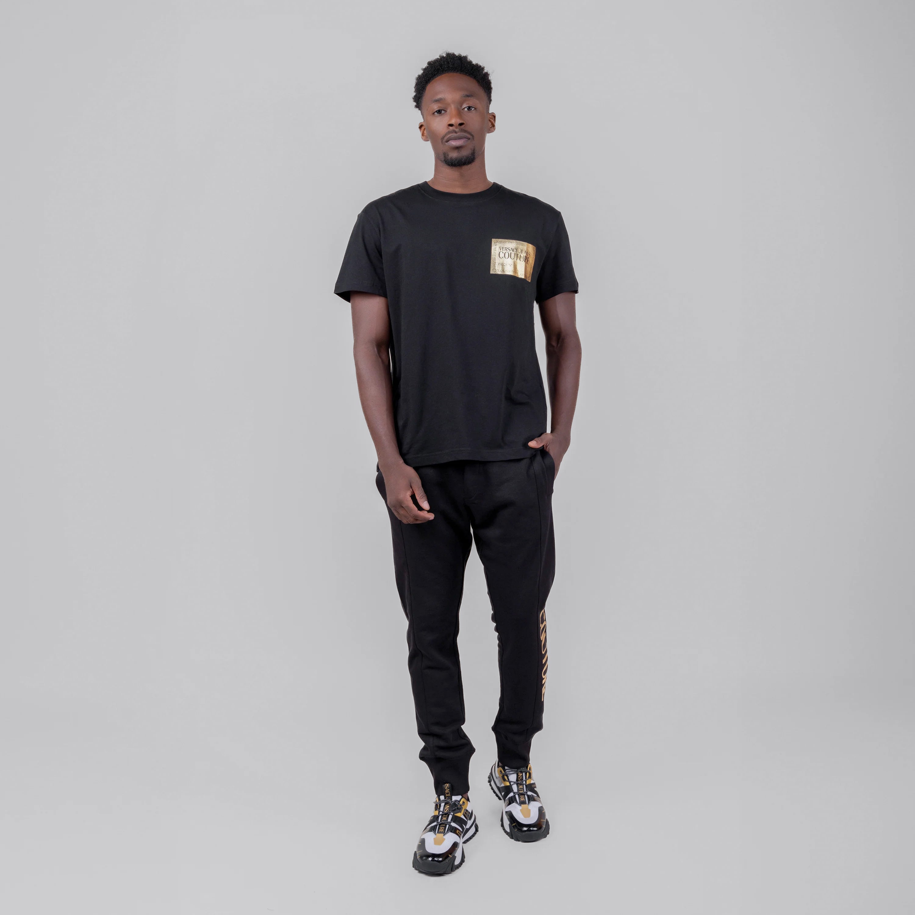 Jogger Negro Versace Couture Gold Logo