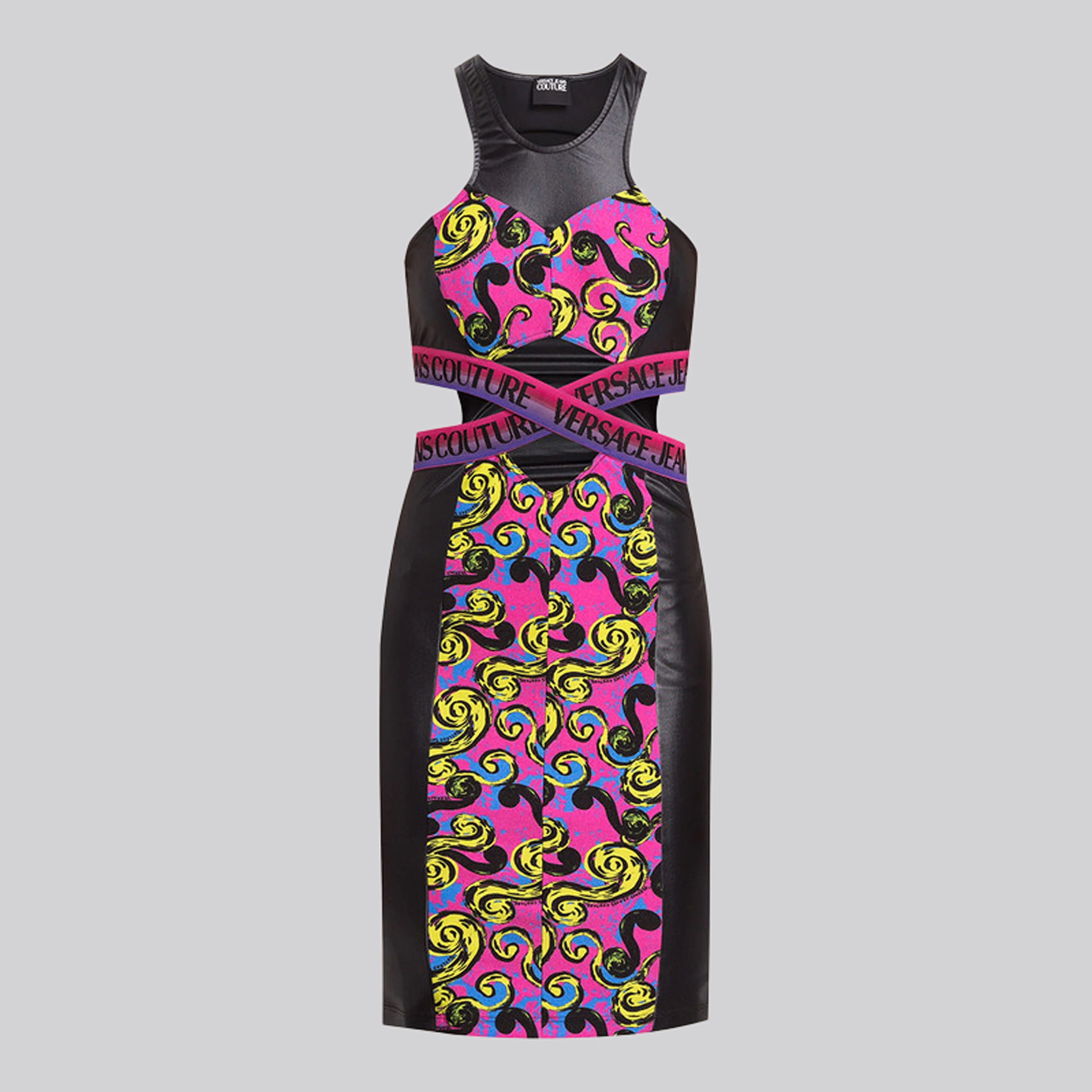 Vestido Multicolor Versace Couture Lycra Print Pop Couture