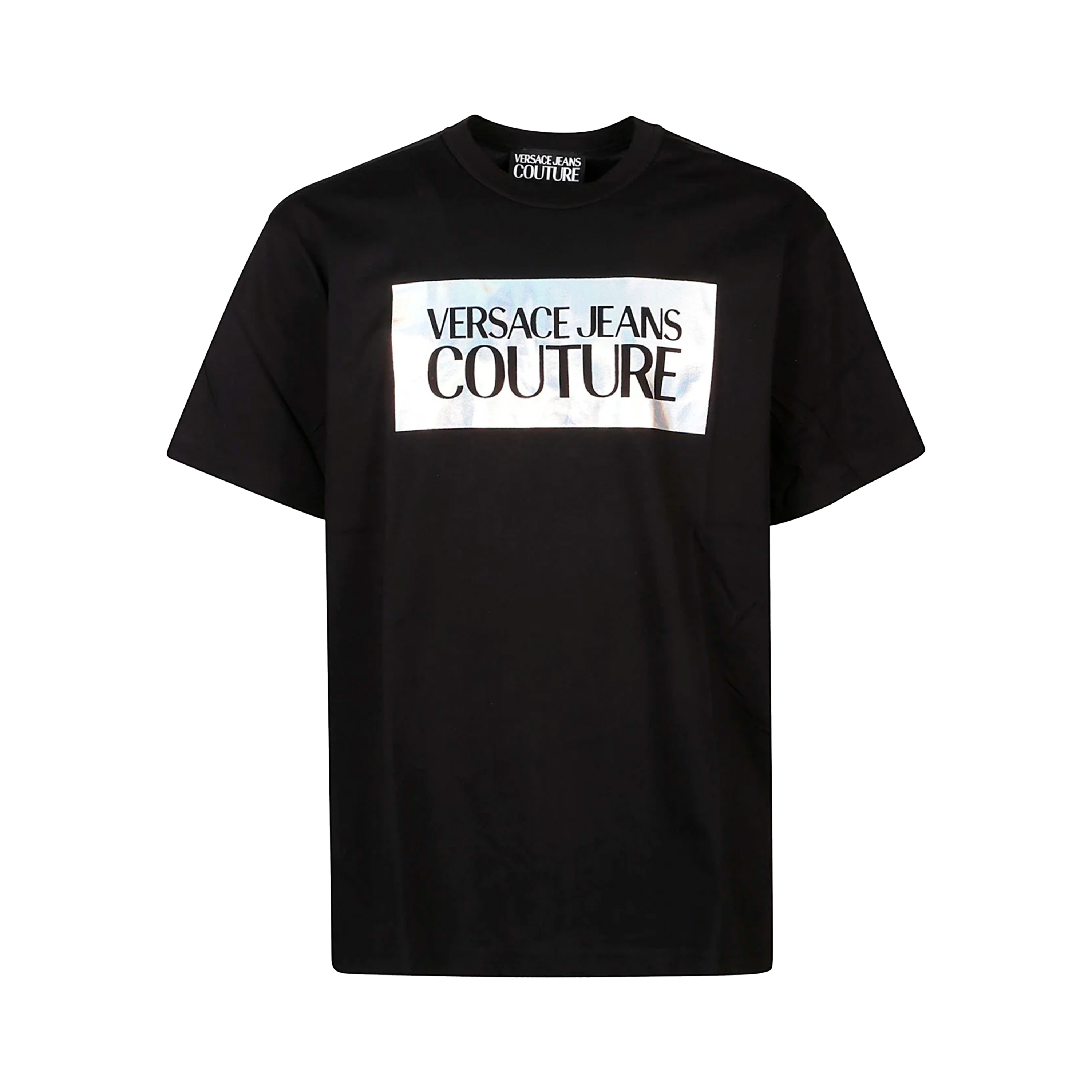 Camiseta Negra Versace Jeans Couture Logo Multicolor