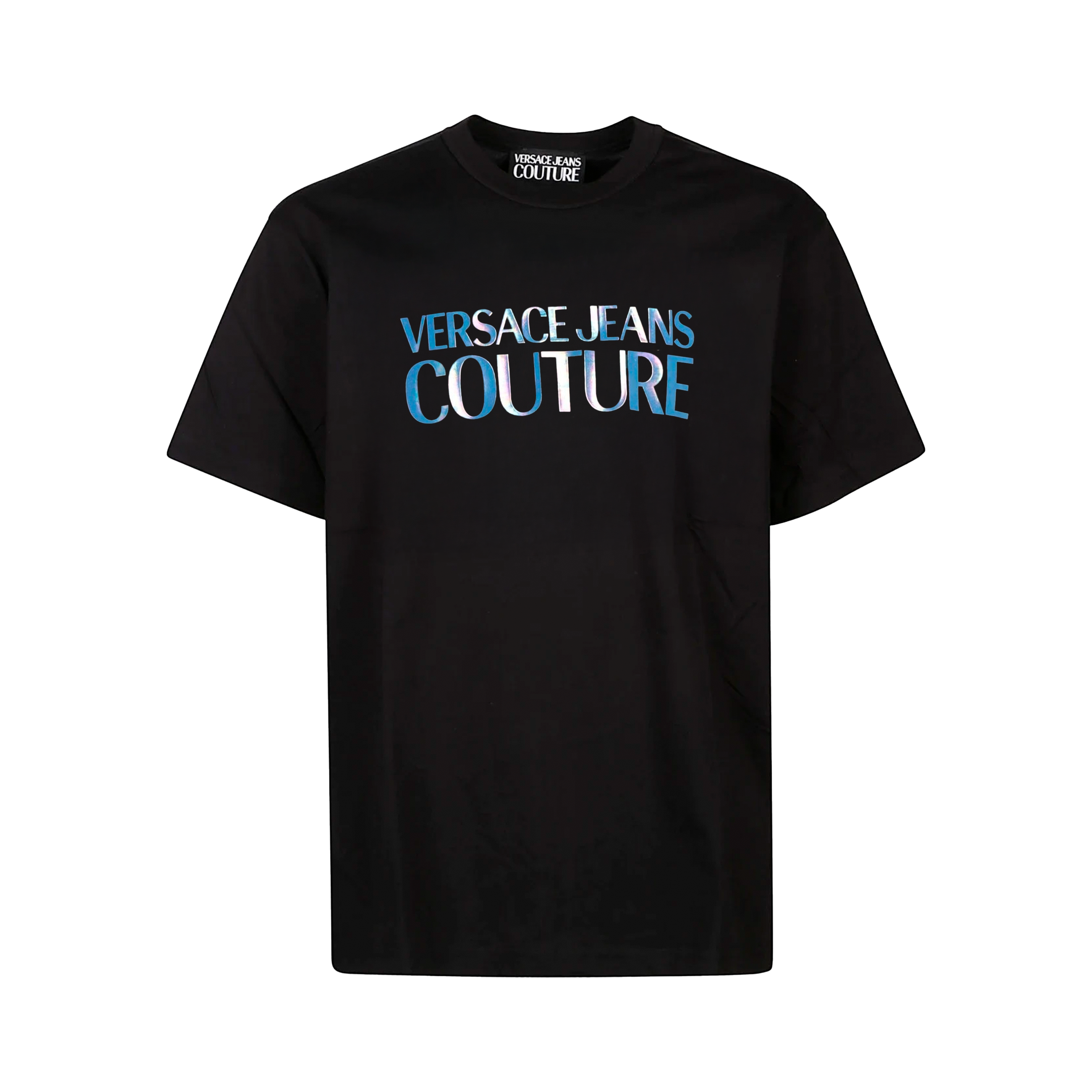 Camiseta Negra Versace Jeans Couture Logo Multicolor