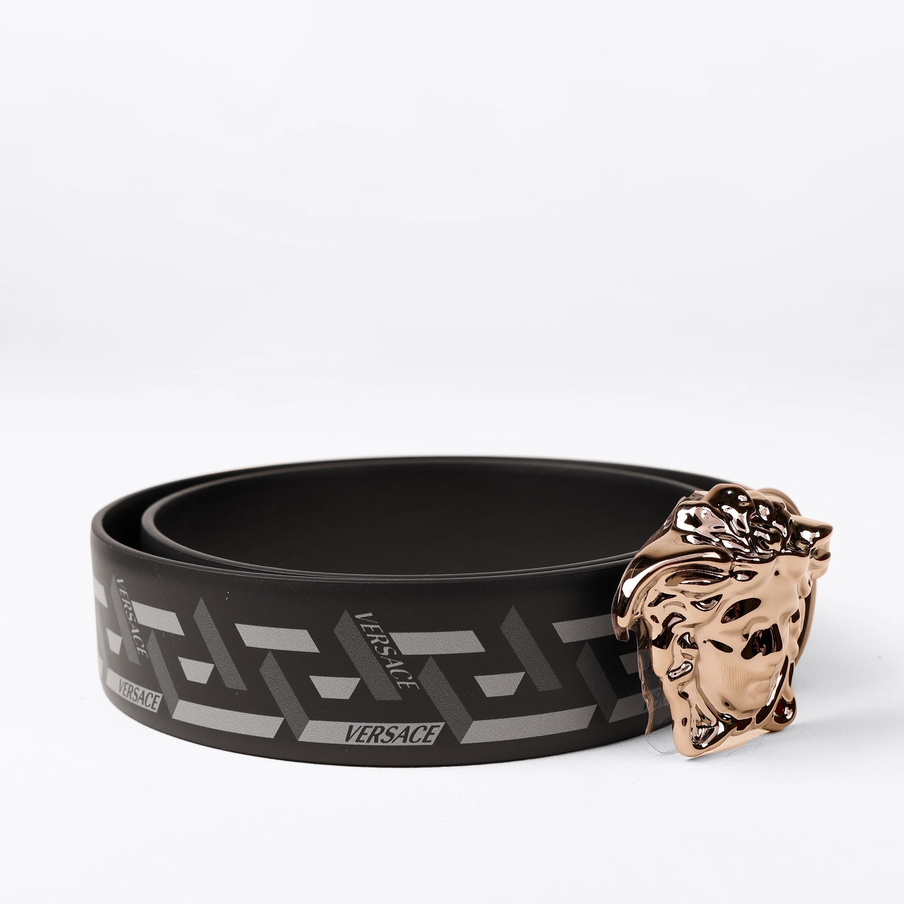 Cinturón Negro Versace Medusa Greca