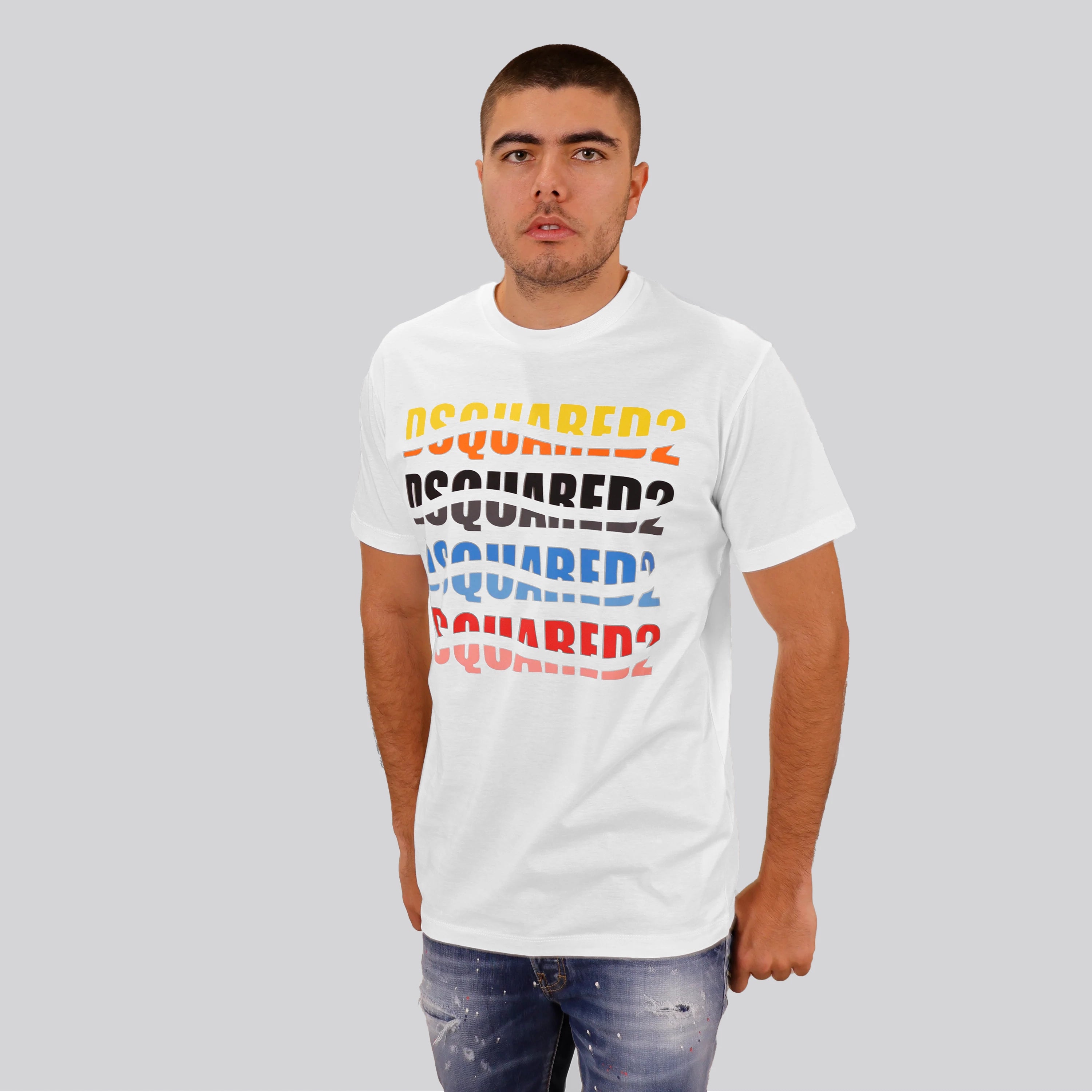 Camiseta Blanca Dsquared2 Multicolor