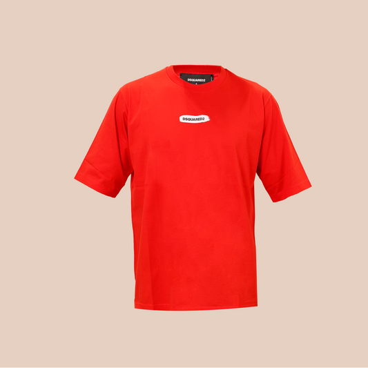 Camiseta Roja Dsquared2 Logo Brush
