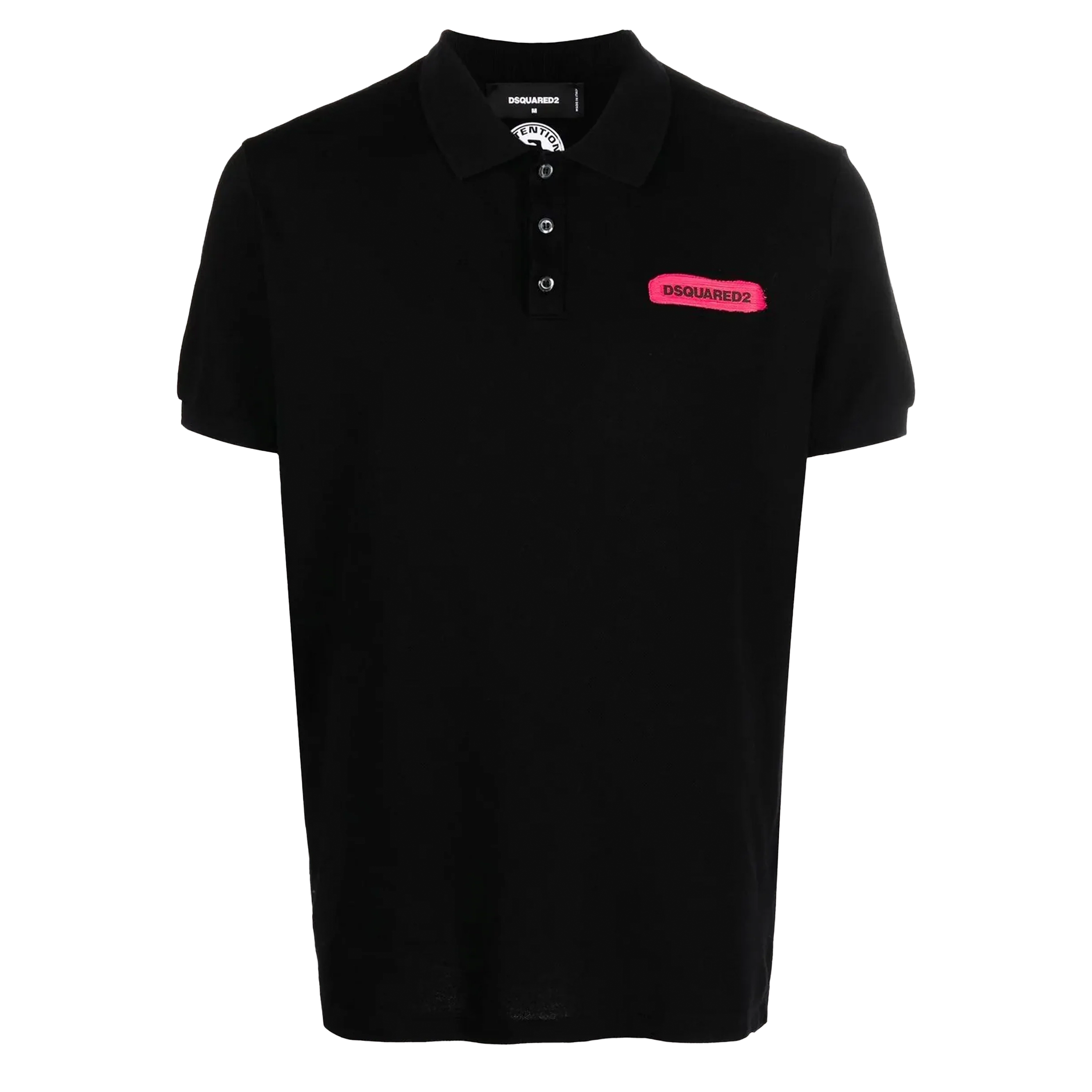 Camiseta Tipo Polo Negra Dsquared2 Logo Brush