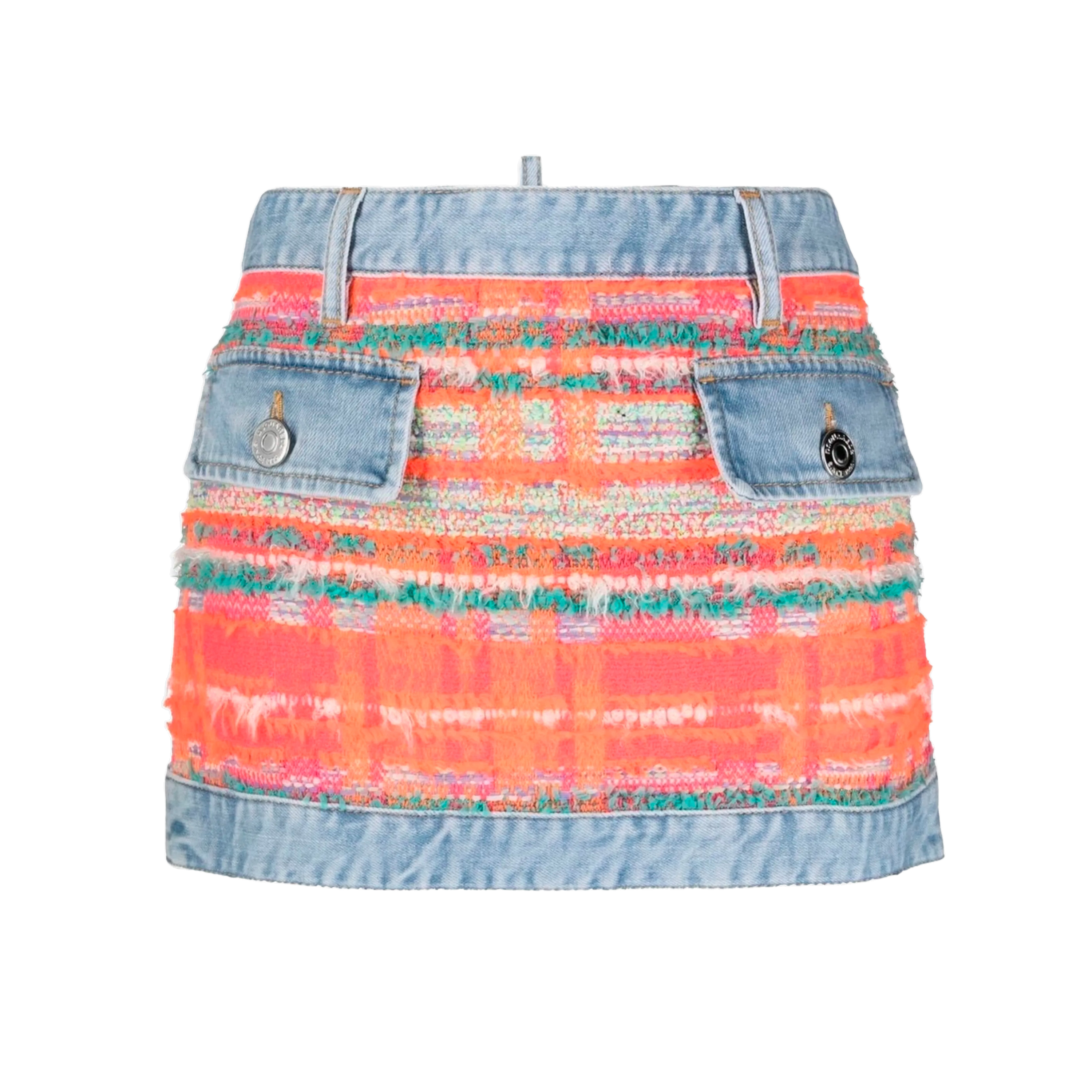Falda Denim Dsquared2 Orange Embroidered