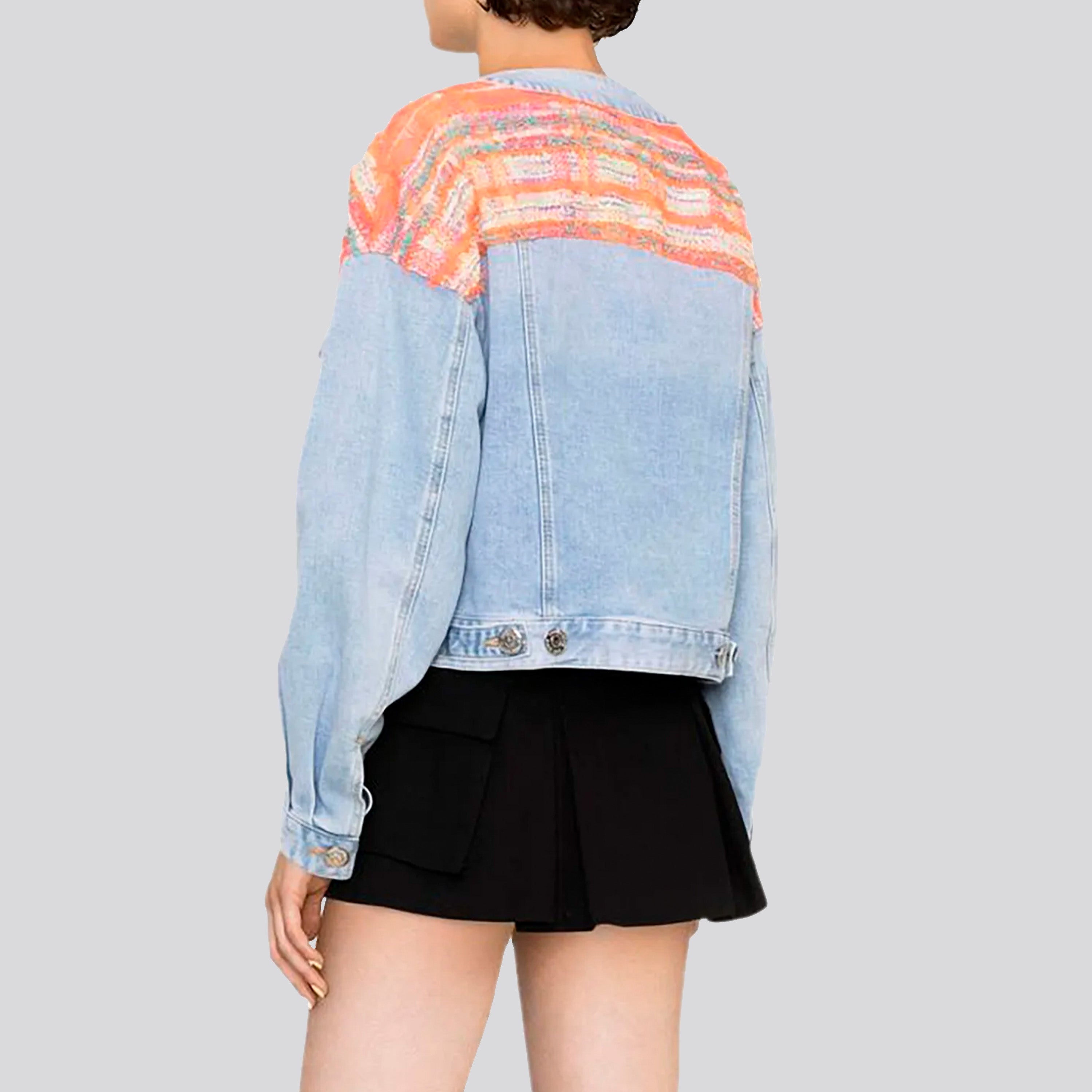 Chaqueta Denim Dsquared2 Naranja Embroidered