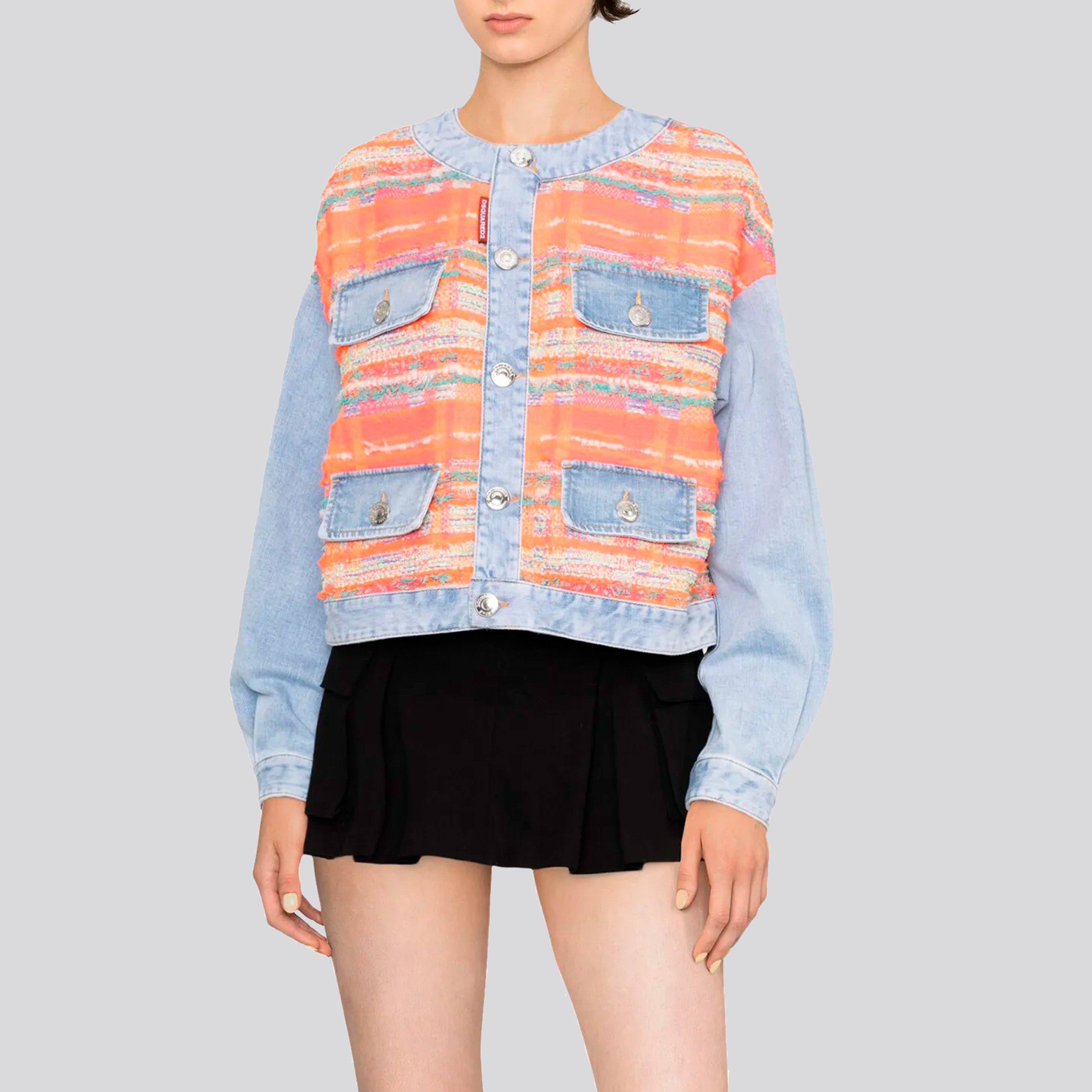 Chaqueta Denim Dsquared2 Naranja Embroidered