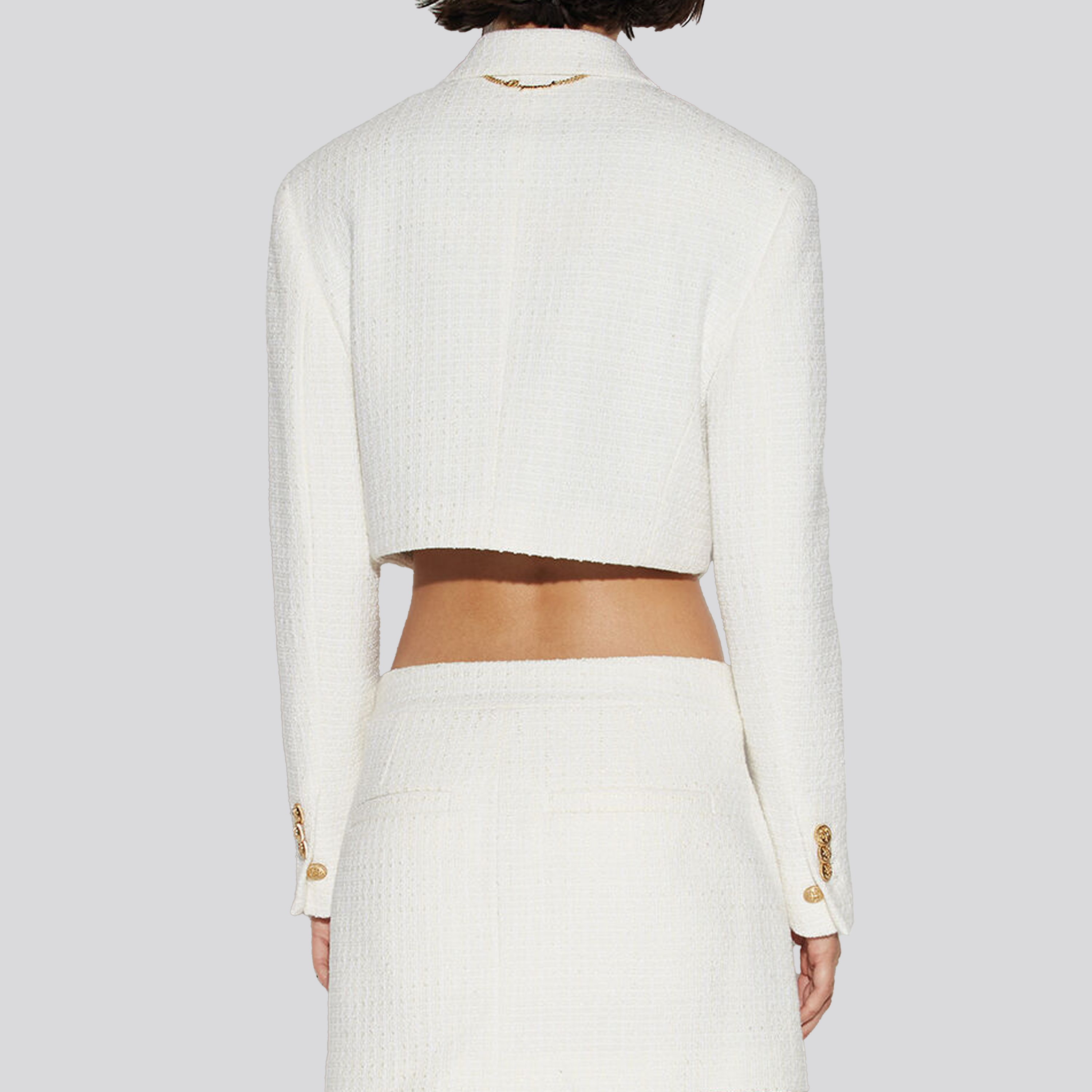 Blazer Blanco Dsquared2 Buttons Cropped