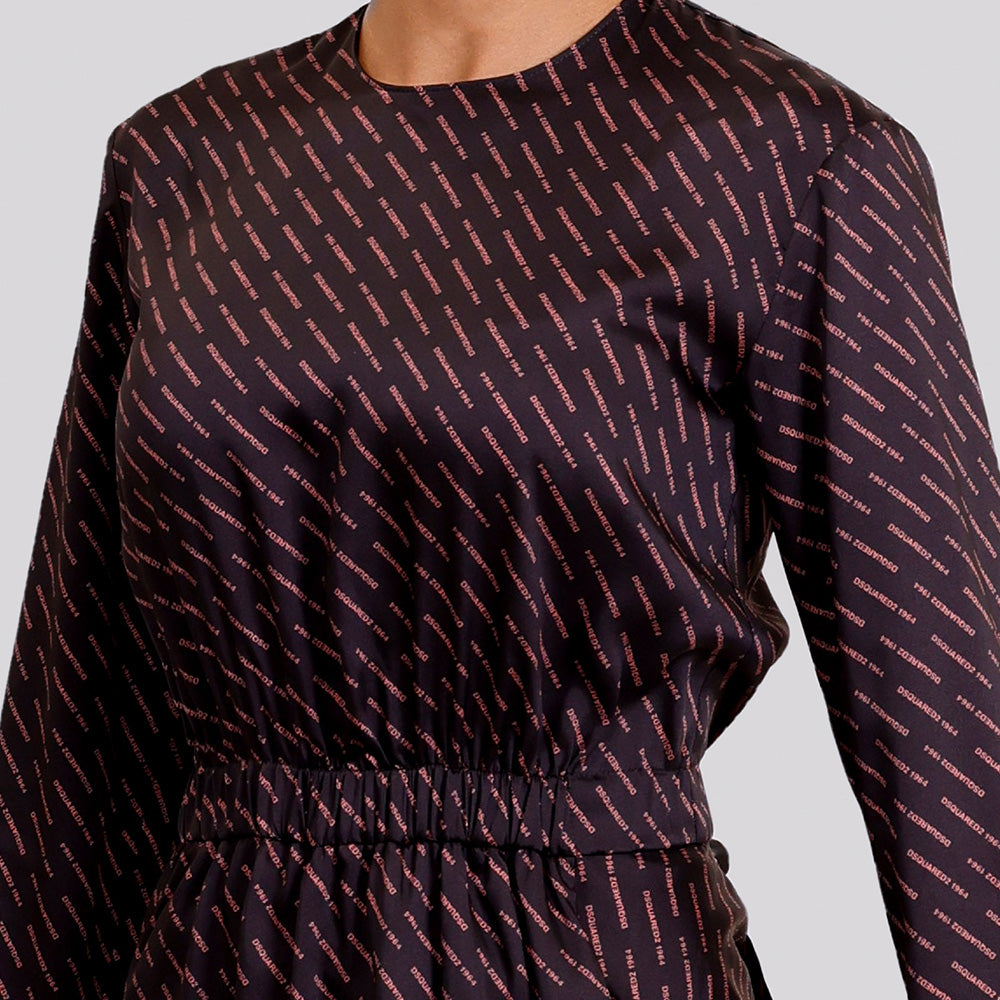 Vestido Negro Dsquared2 Multilogo