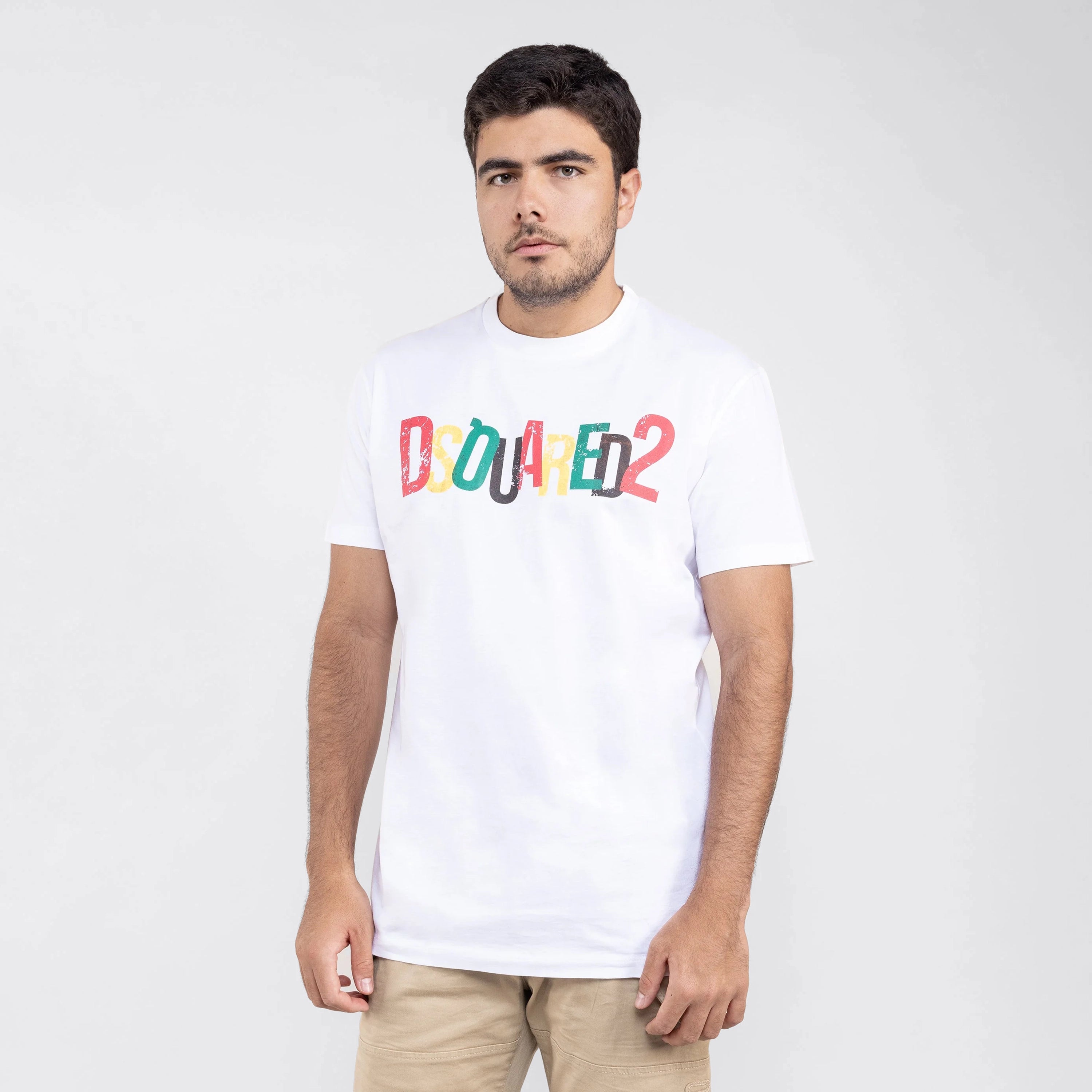 Camiseta Blanca Dsquared2 Multicolor Logo