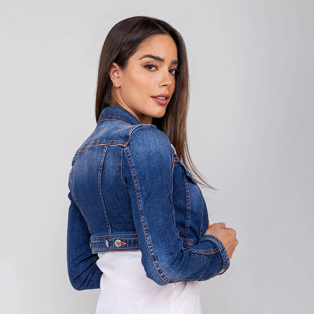 Chaqueta Denim Dsquared2 Naranja Zipper