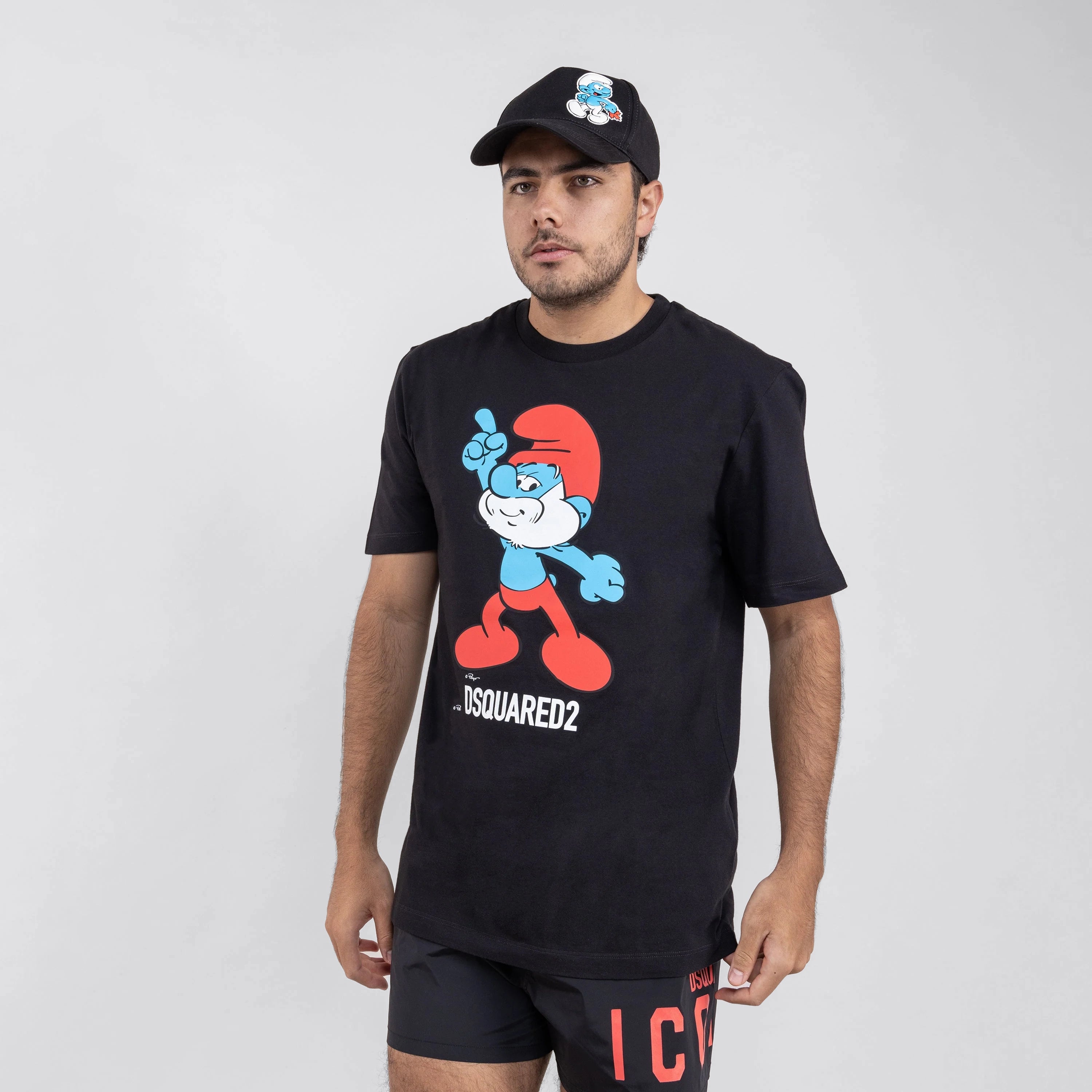 Camiseta Negra Dsquared2 Smurfs