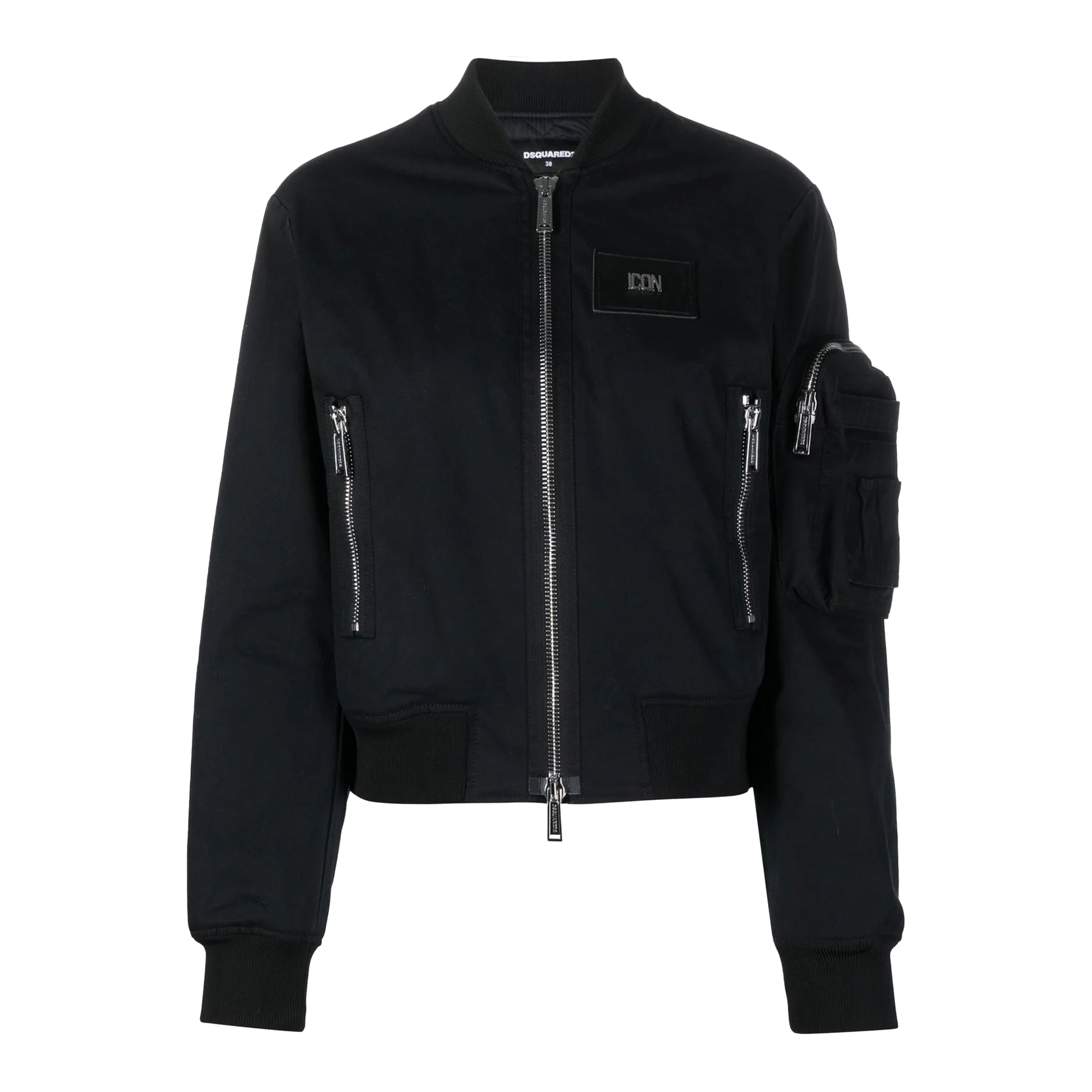 Chaqueta Negra Dsquared2 Icon Plaque