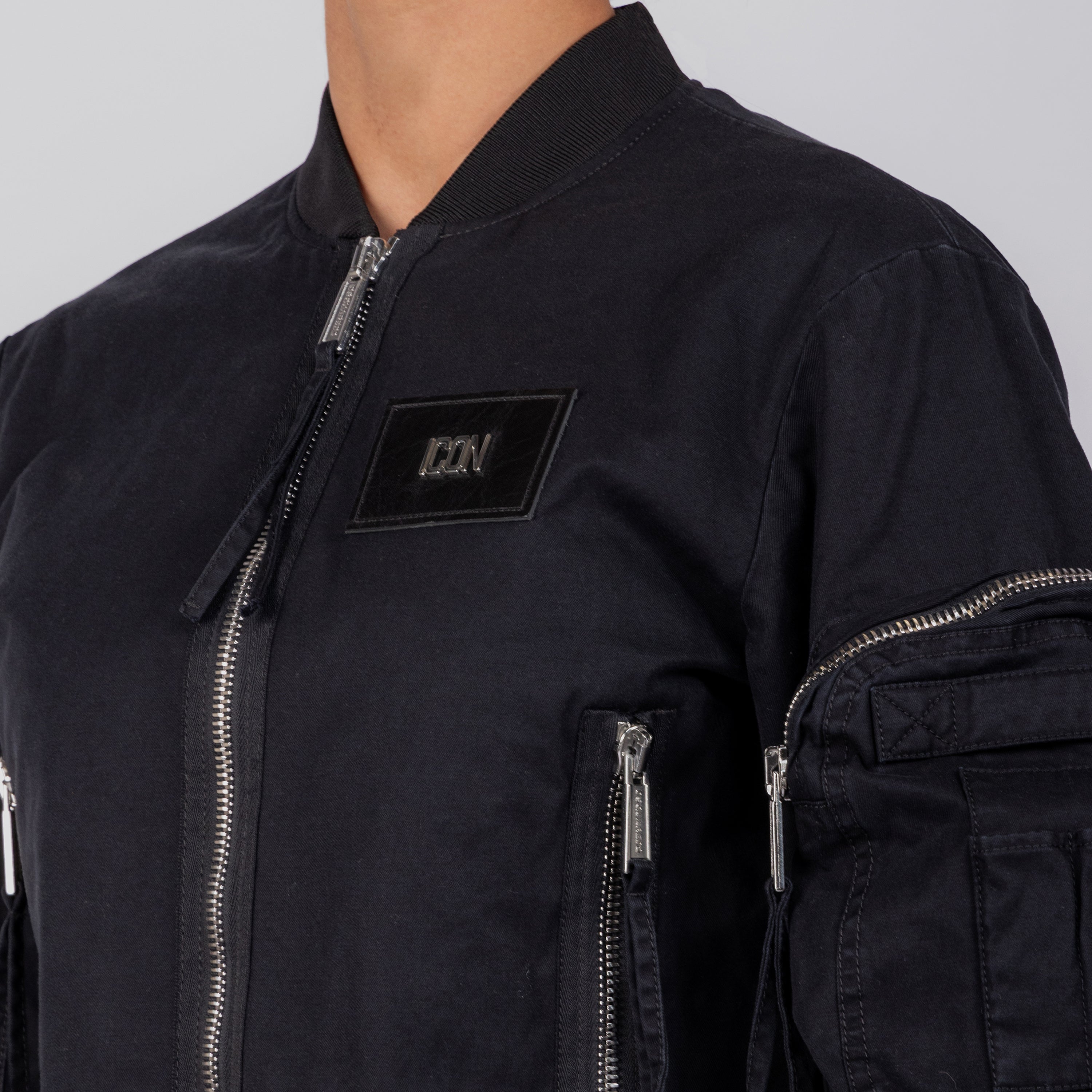 Chaqueta Negra Dsquared2 Icon Plaque