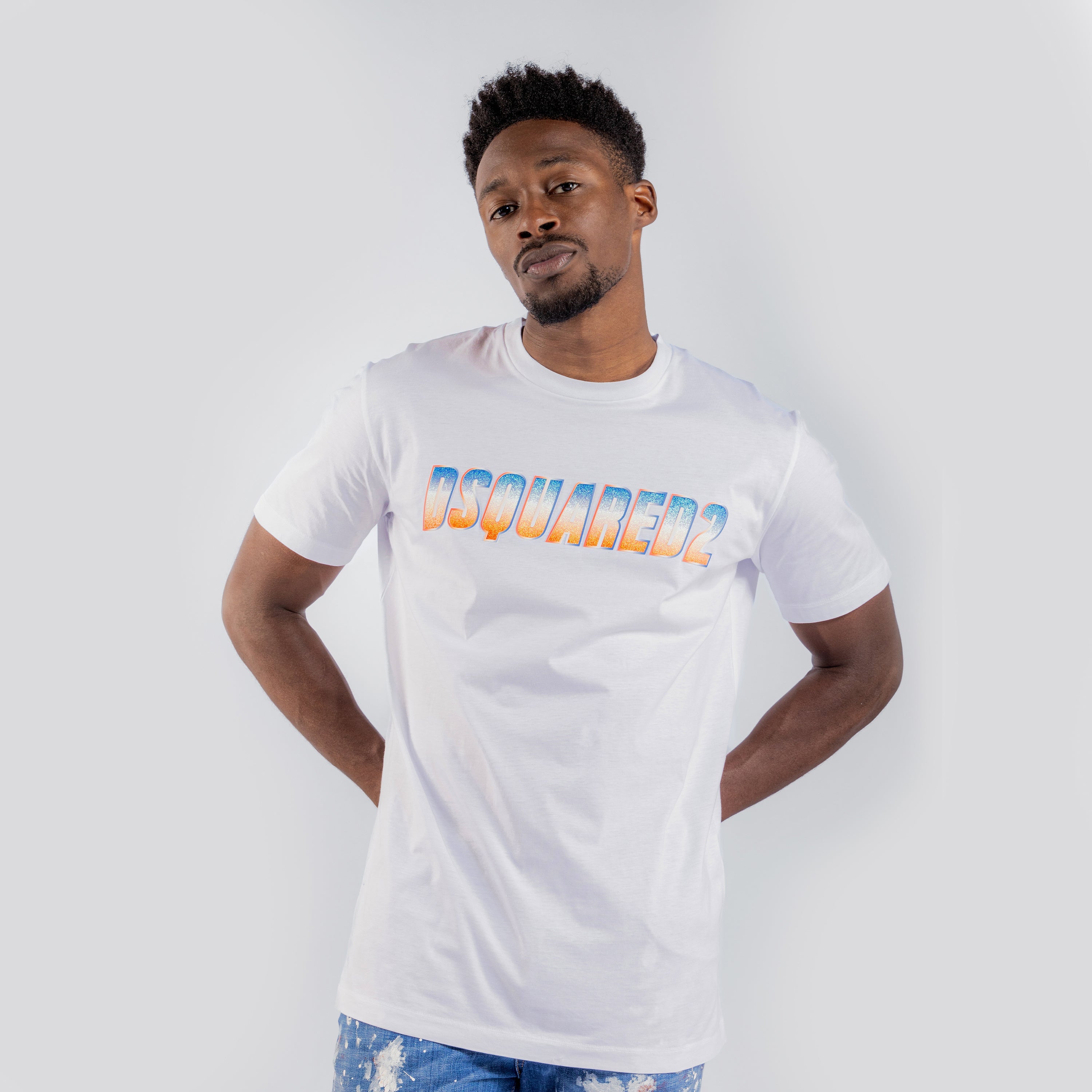 Camiseta Blanca Dsquared2 Multicolor Logo