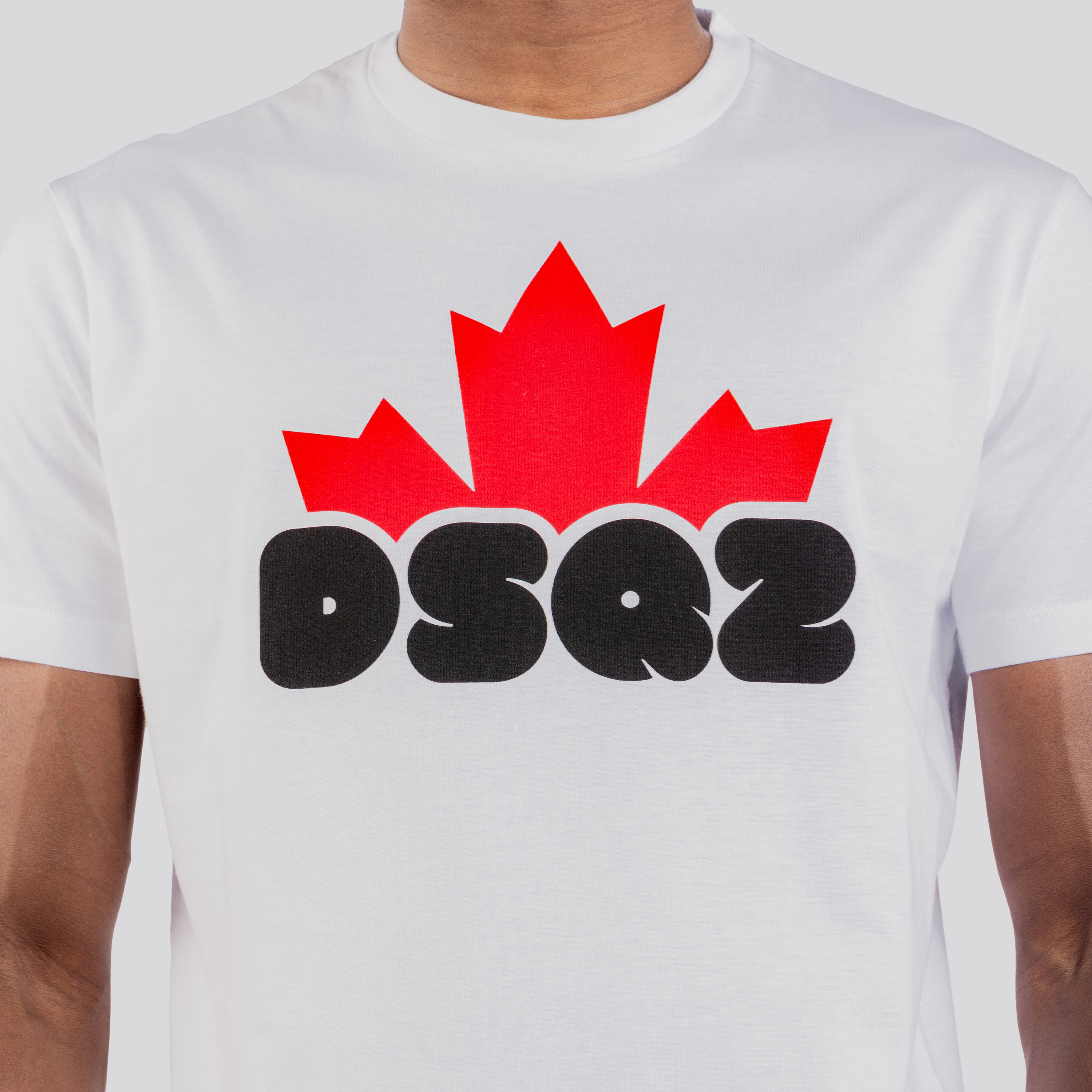 Camiseta Blanca Dsquared2 Dsq2 Leaf