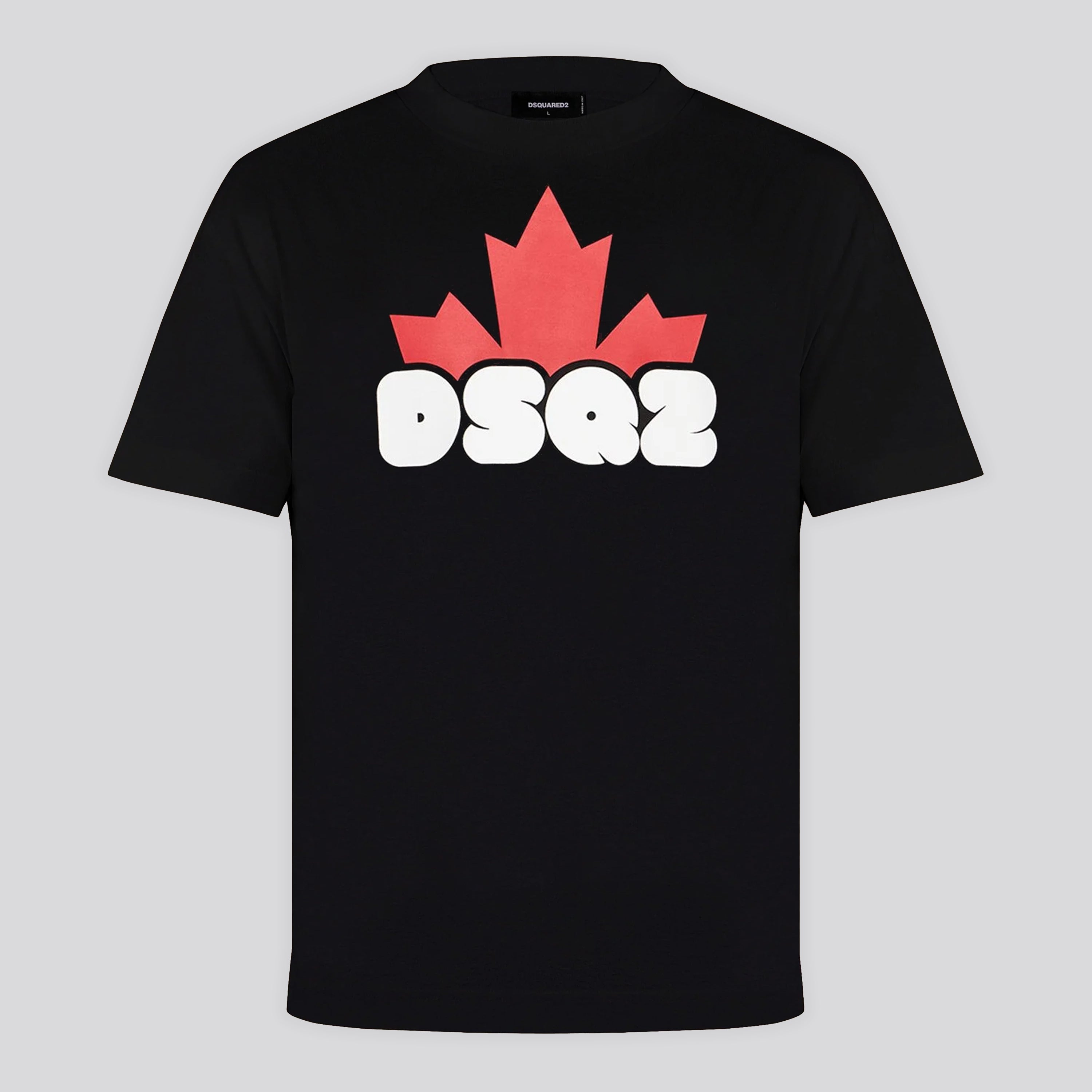 Camiseta Negra Dsquared2 Dsq2 Leaf