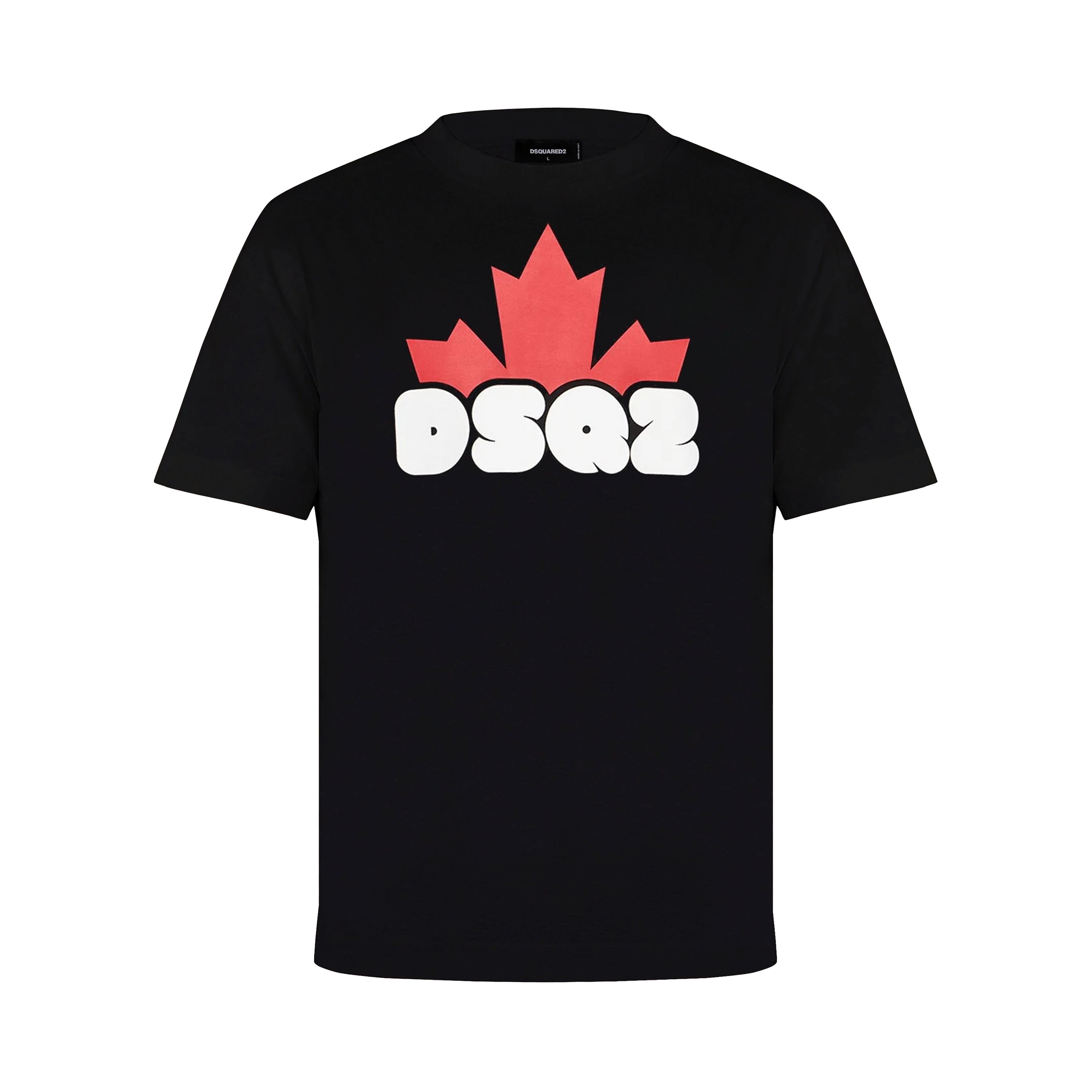 Camiseta Negra Dsquared2 Dsq2 Leaf