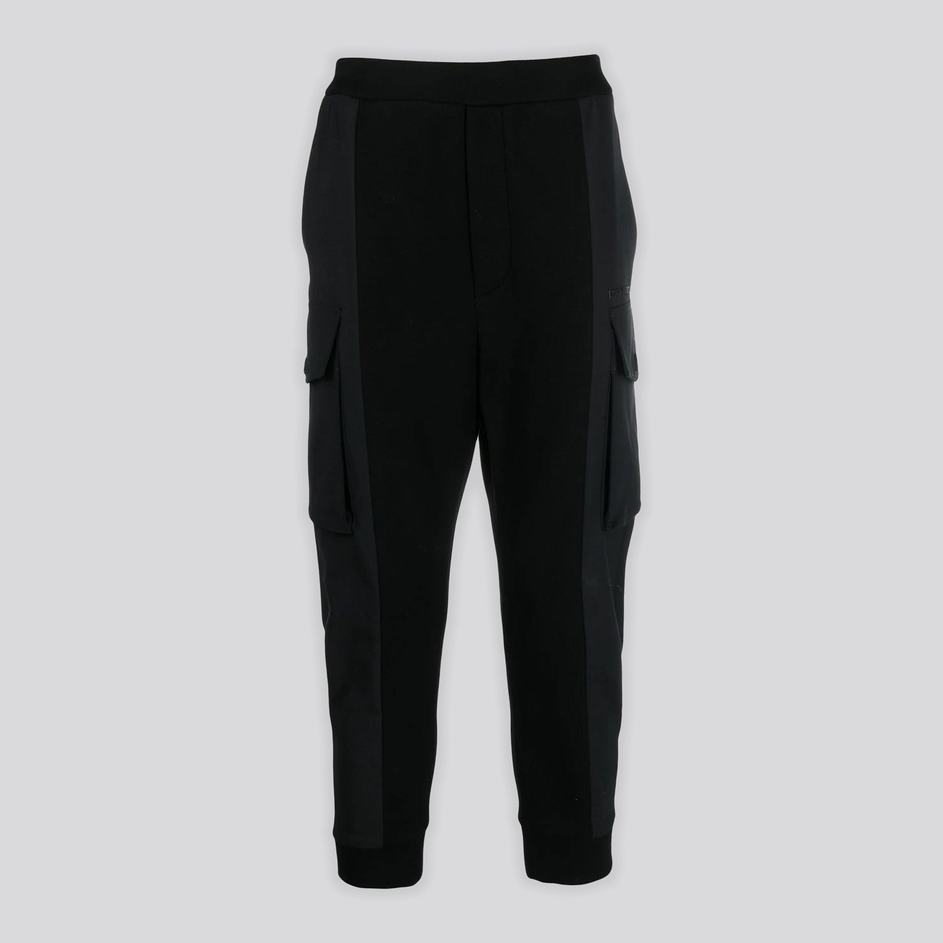 Pantalón Cargo Negro Dsquared2 Logo Embellished