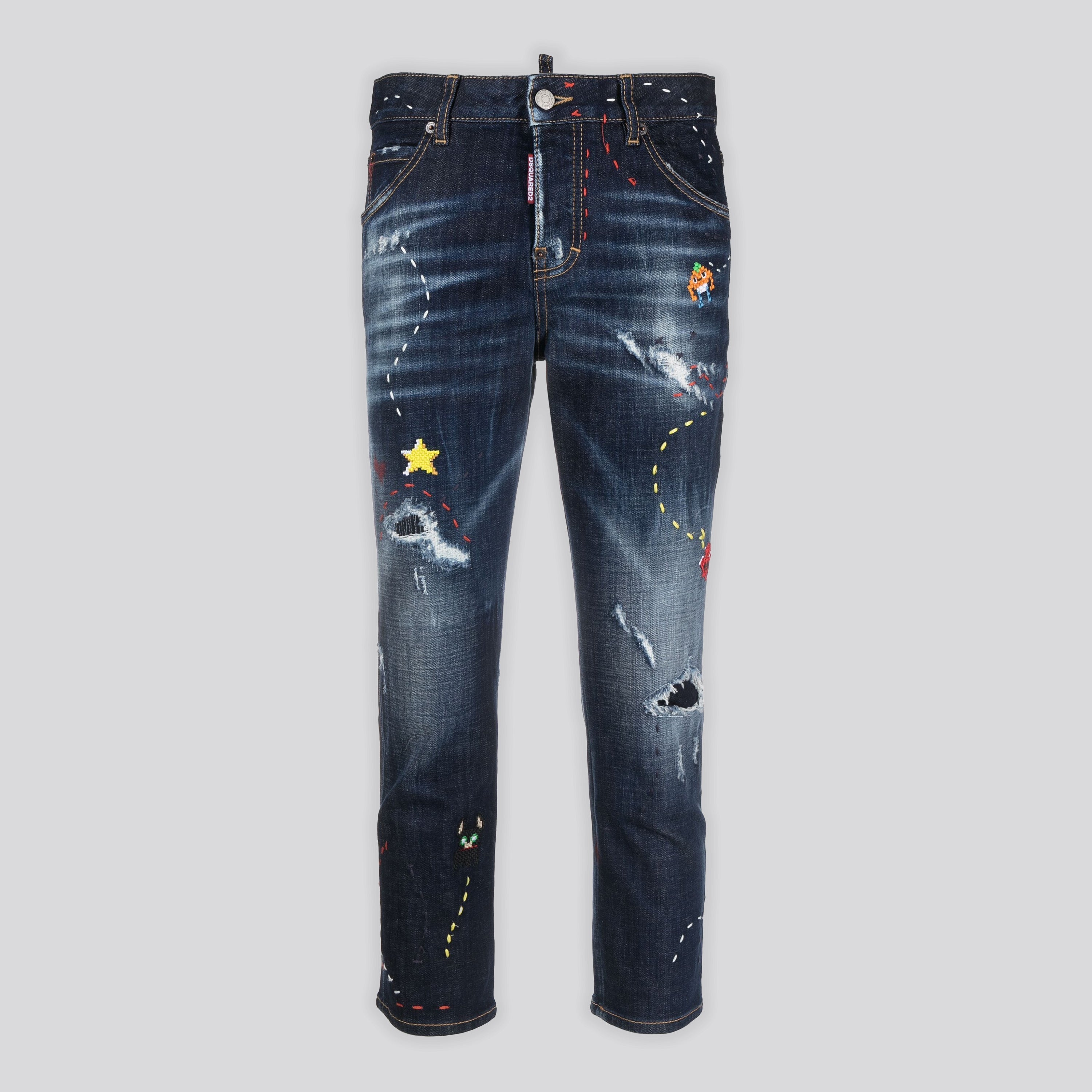 Jeans Denim Dsquared2 Medium Waist Skinny Embroidered