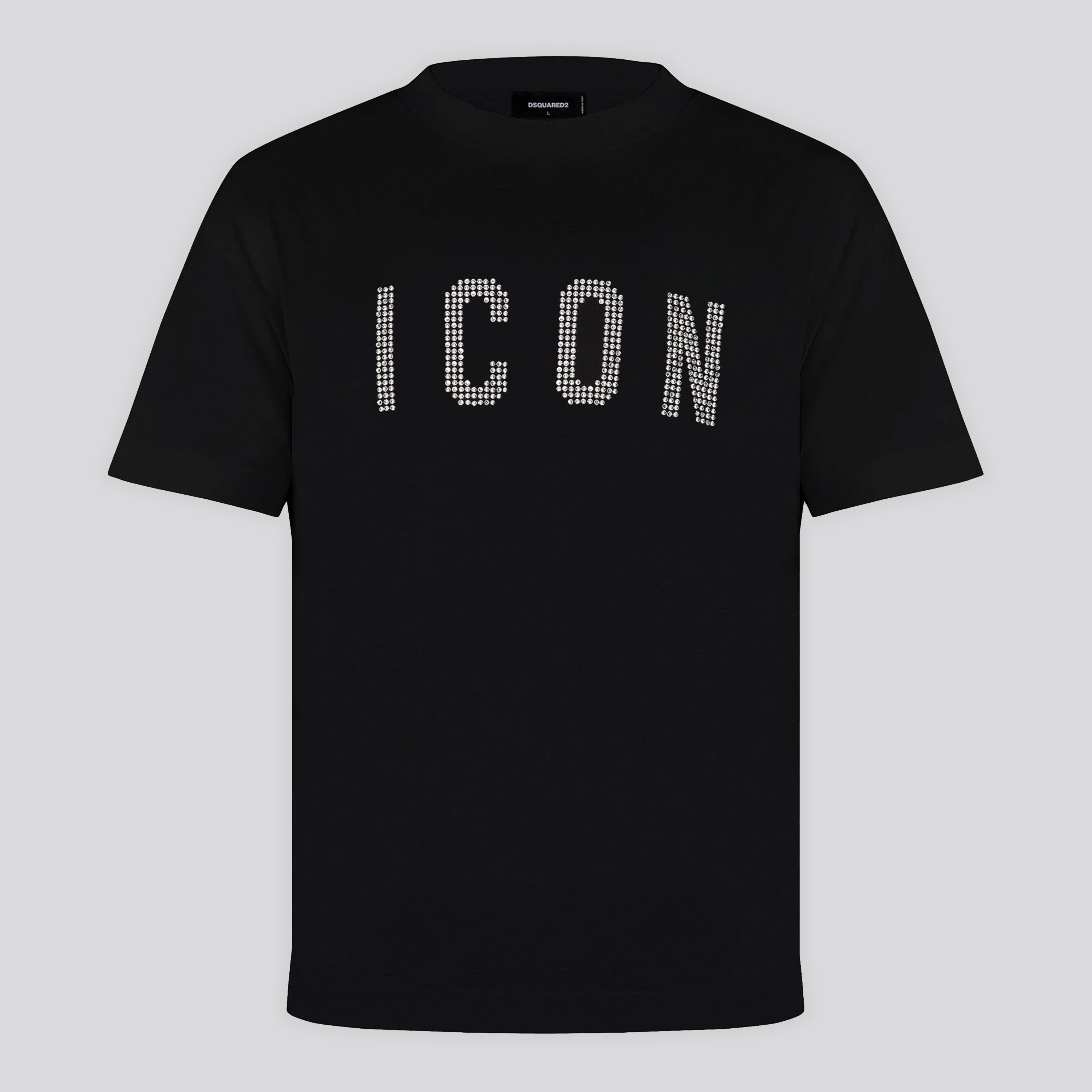 Camiseta Negra Dsquared2 Icon Studded