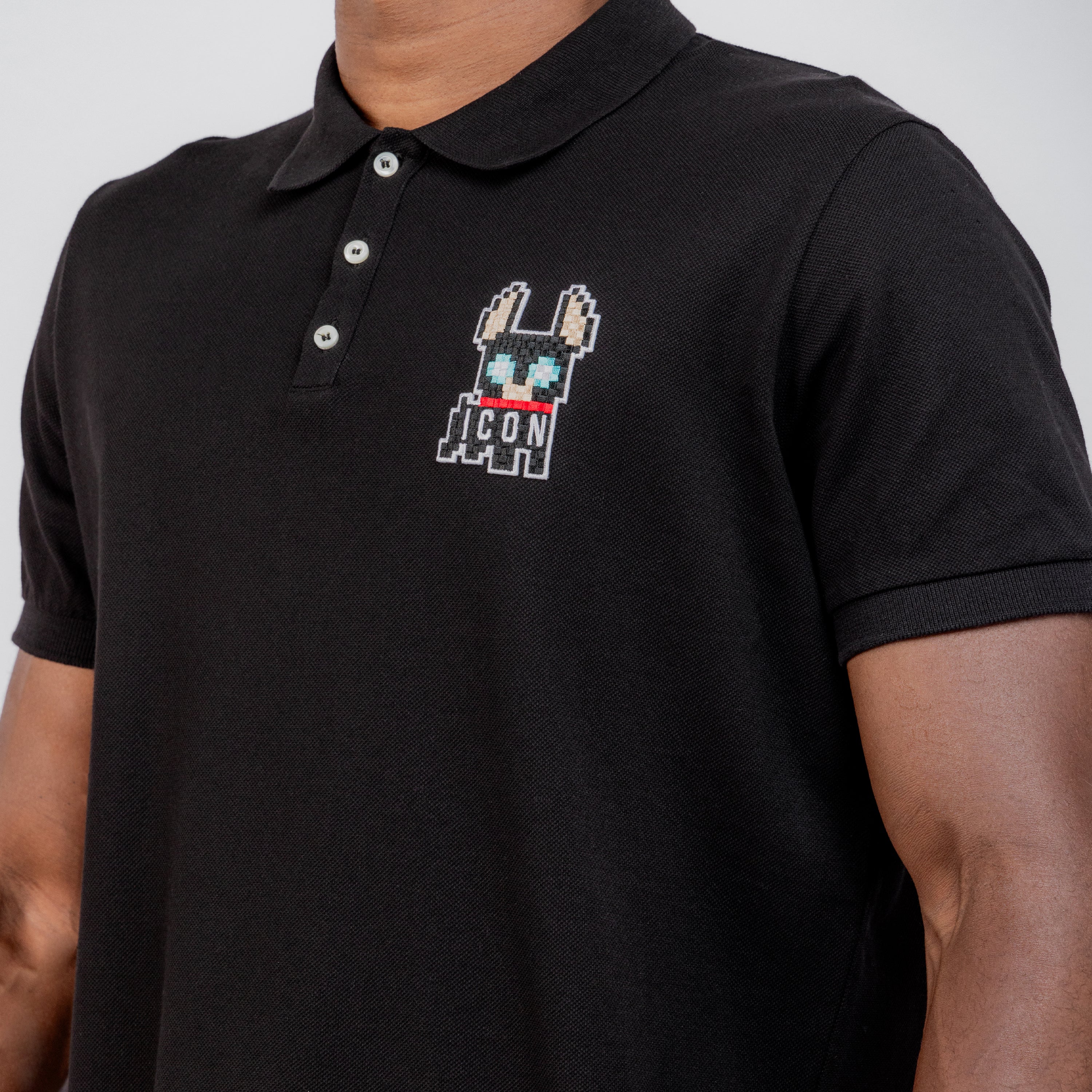 Camiseta Tipo Polo Negra Dsquared2 Dog Icon