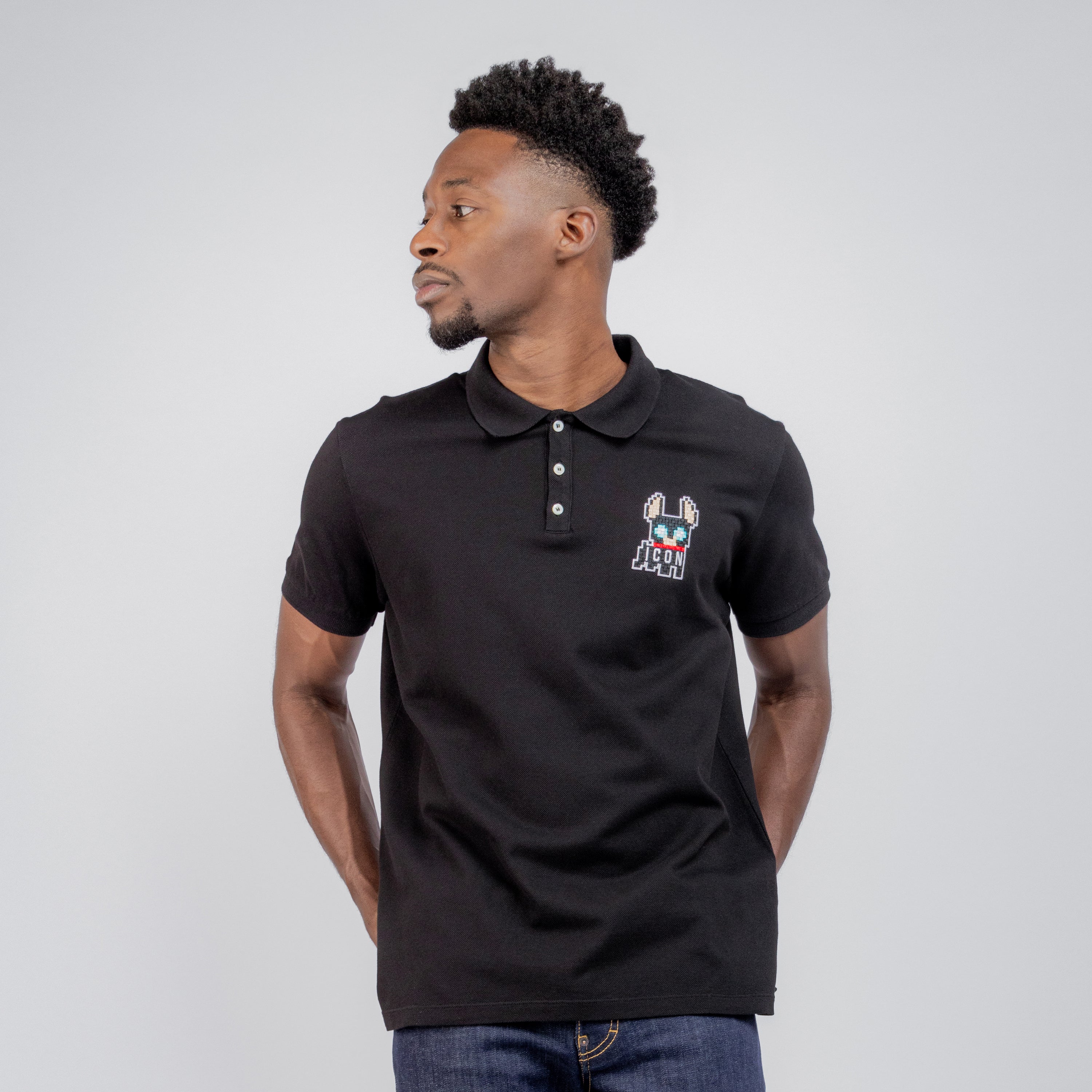 Camiseta Tipo Polo Negra Dsquared2 Dog Icon