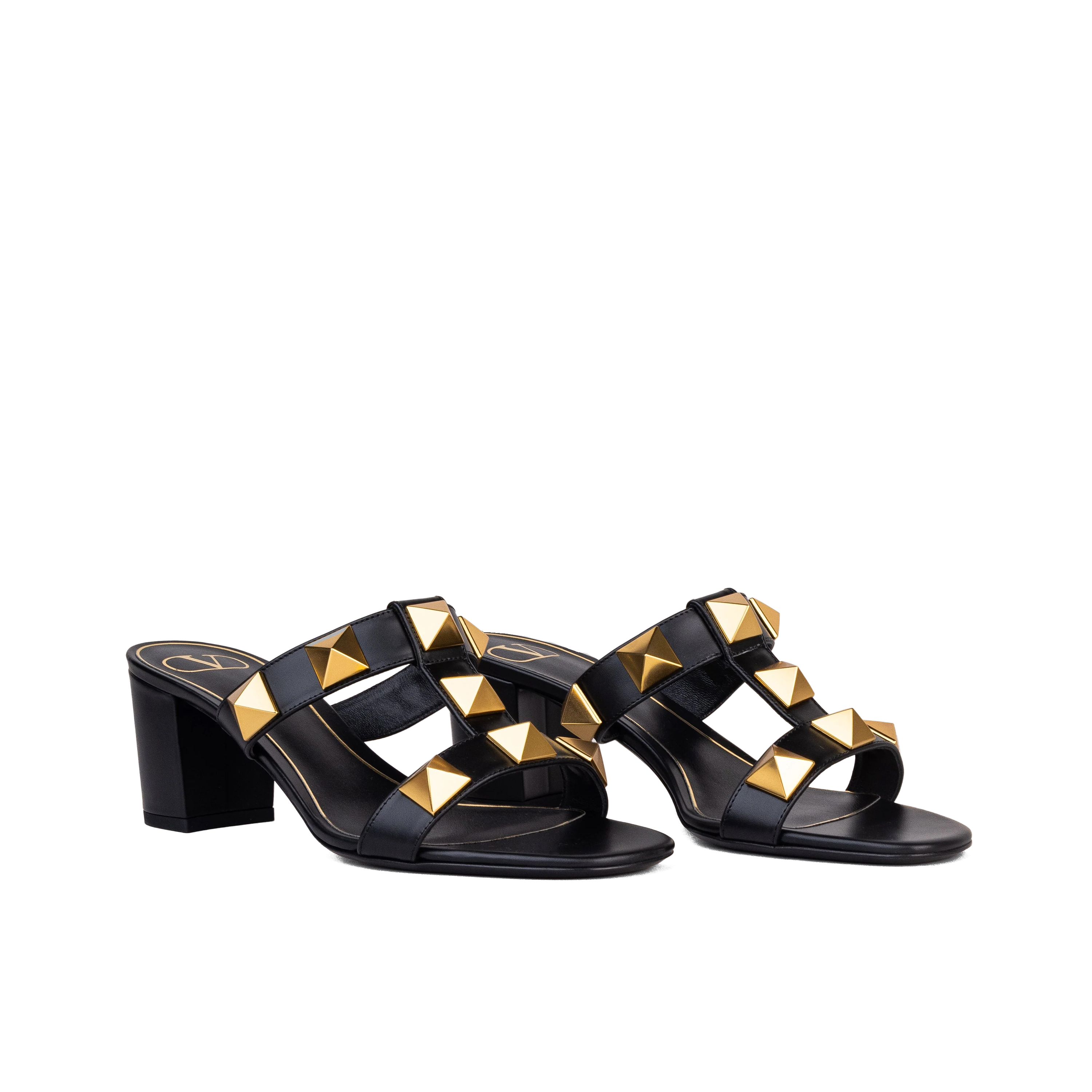 Sandalias de Tacón Negras Valentino Antique Brass 90 mm