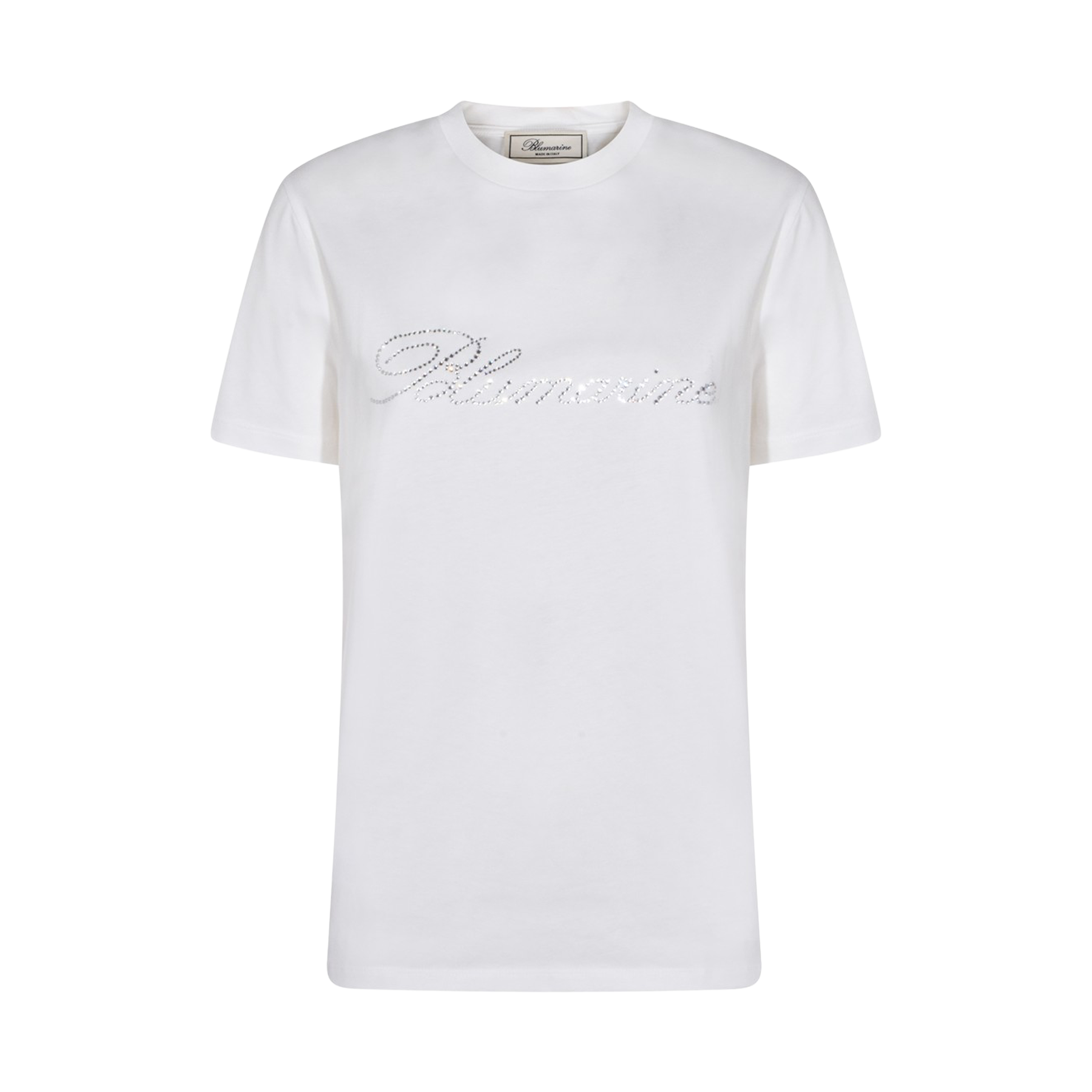 Camiseta Blanca Blumarine Crystals Logo