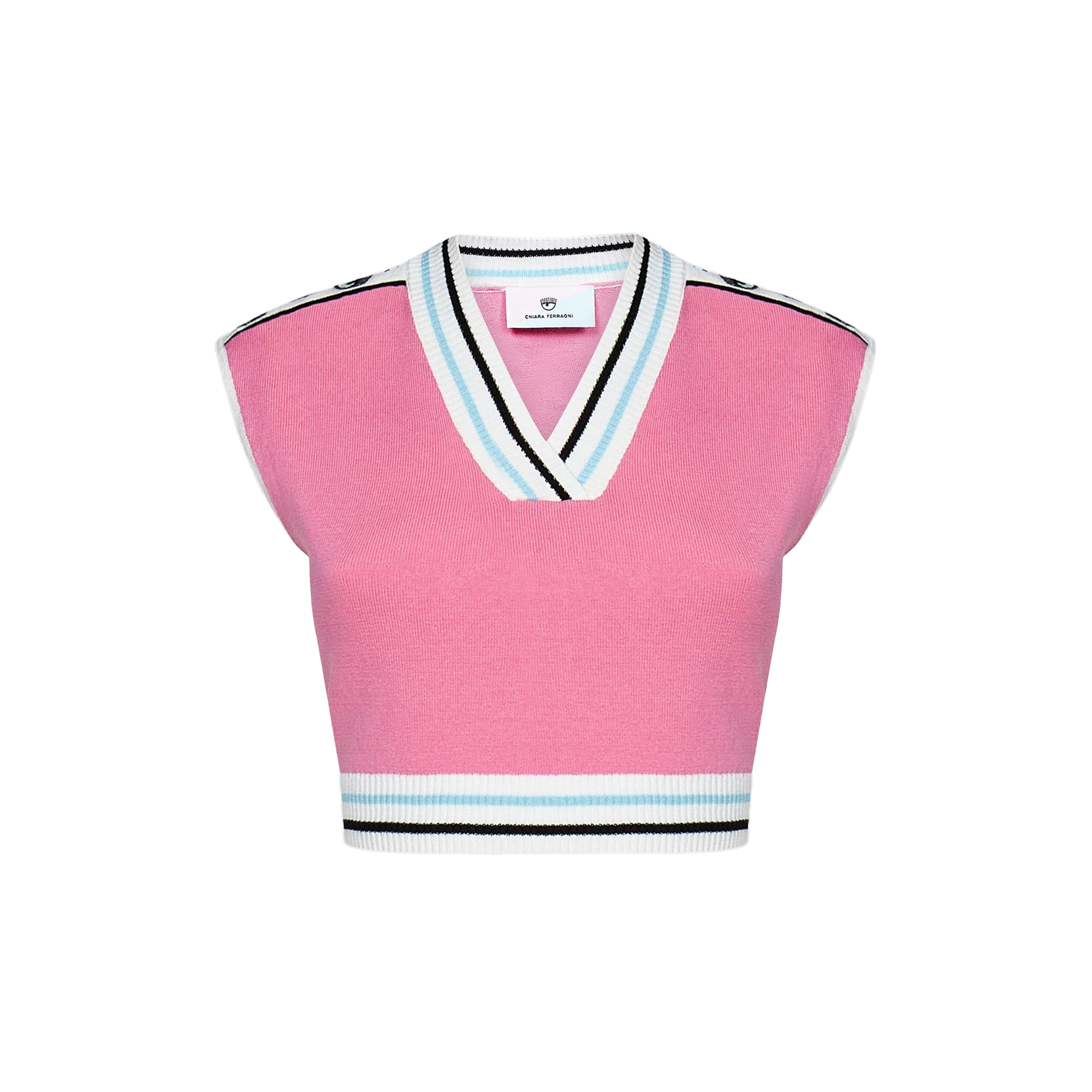 Top Rosado Chiara Ferragni M25 Logo Tape