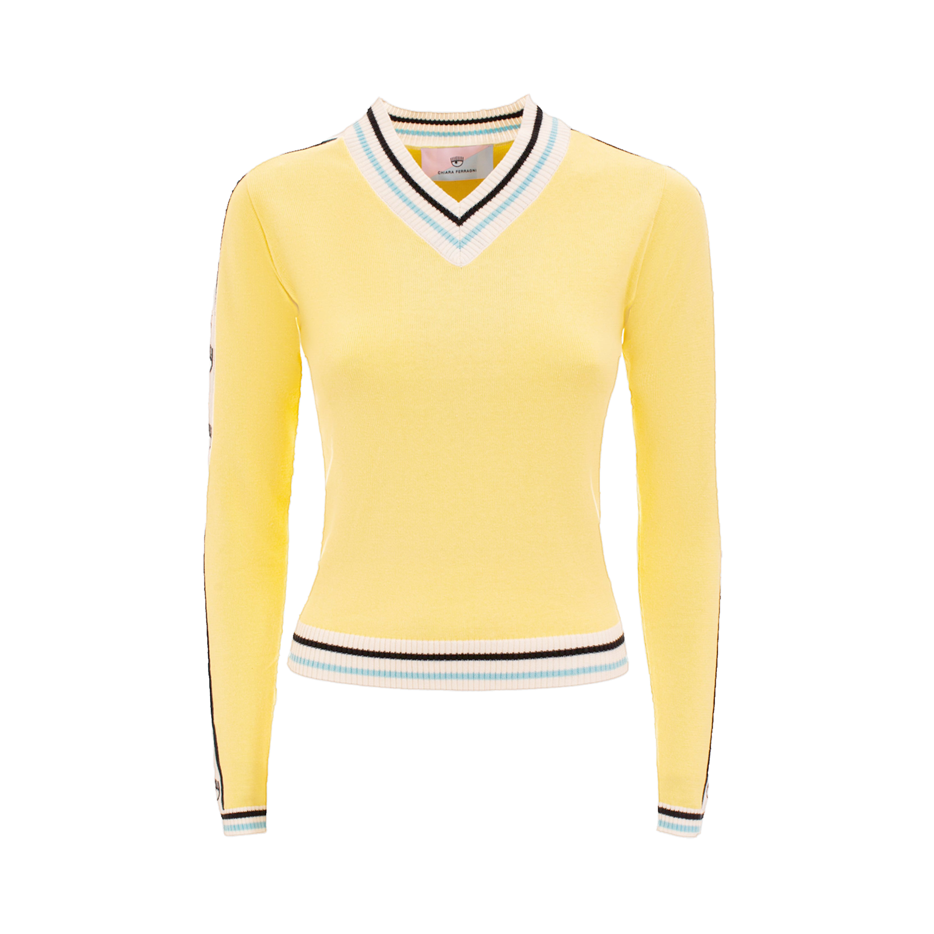 Top Amarillo Chiara Ferragni M27 Logo Tape