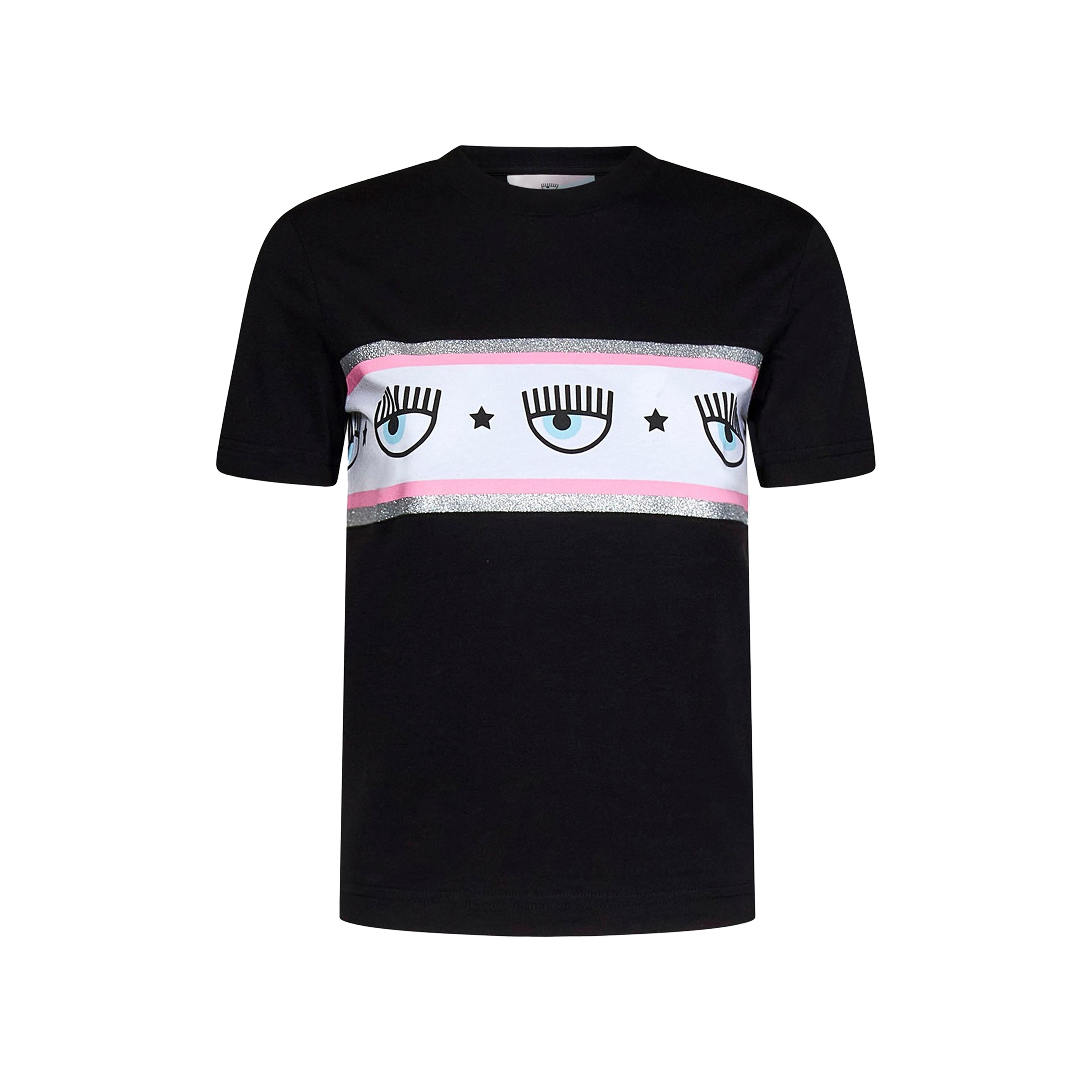 Camiseta Negra Chiara Ferragni 600 Maxi Logomania