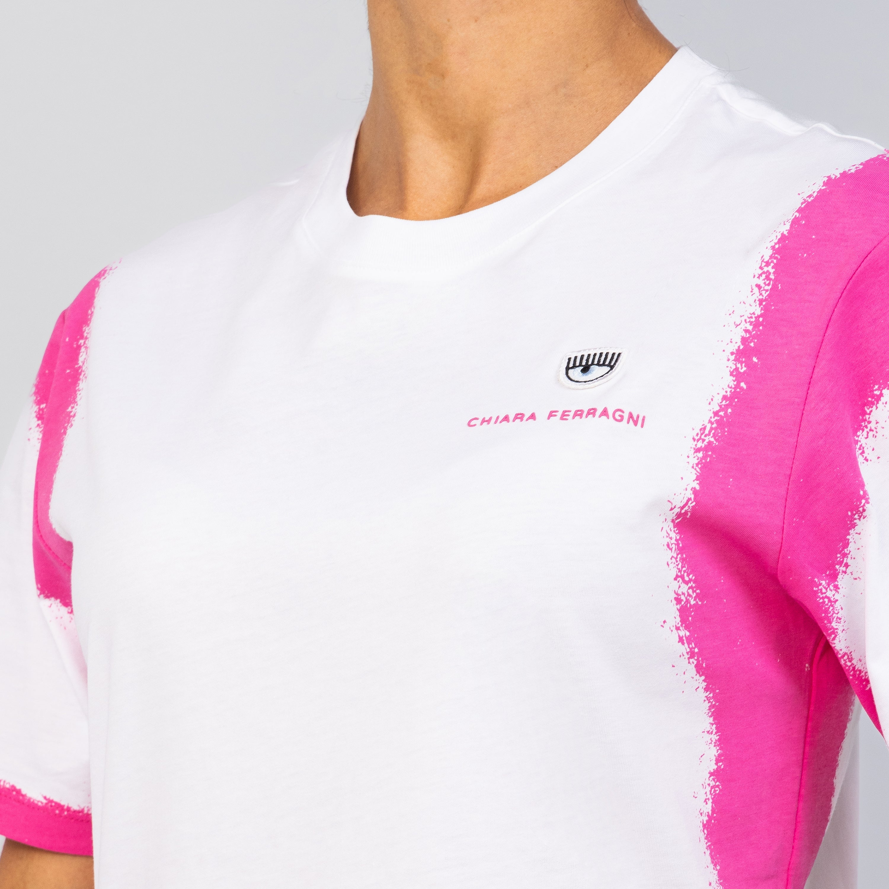 Camiseta Blanca Chiara Ferragni 610 Logo Classic Court