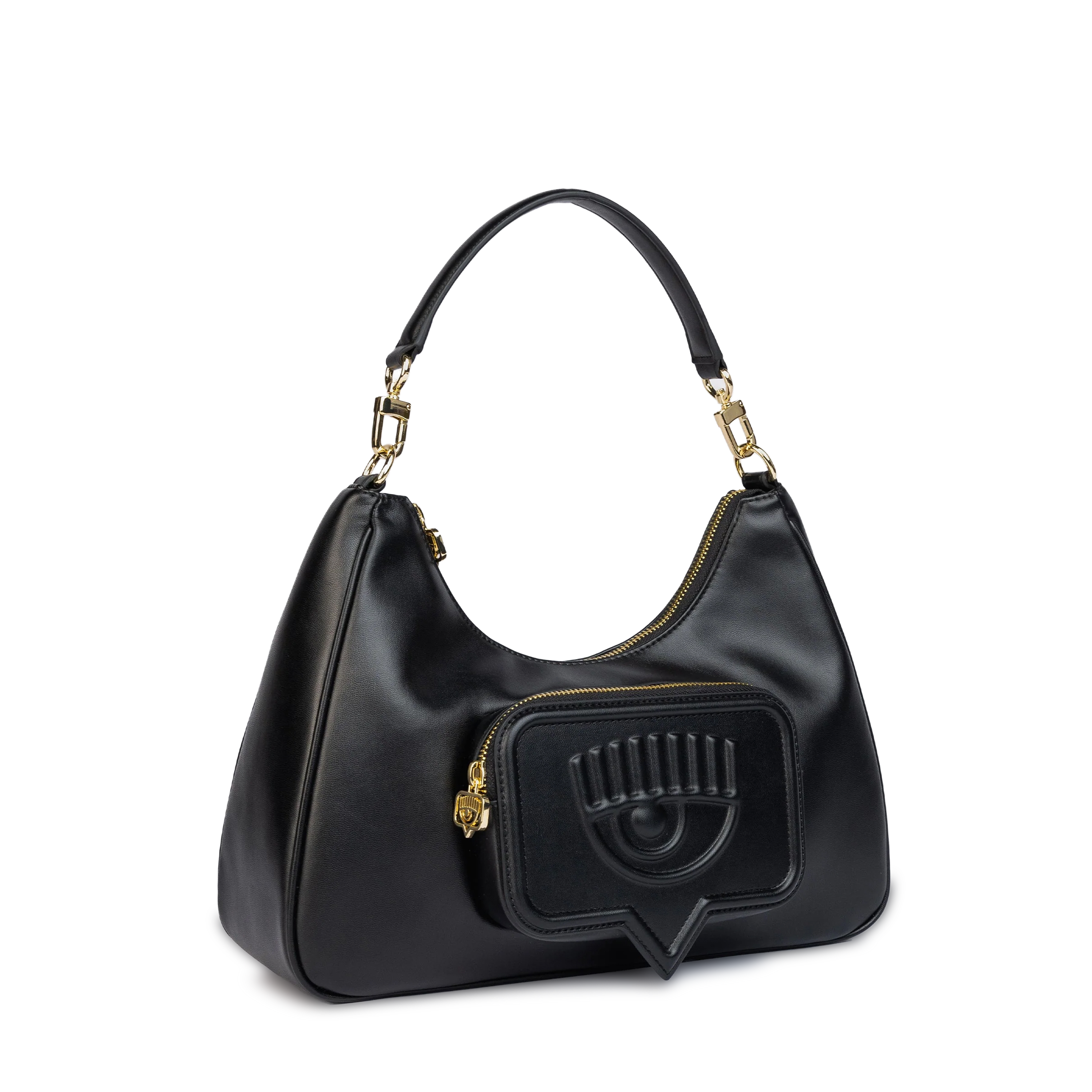 Cartera Negra Chiara Ferragni Eyelike Pocket Strap