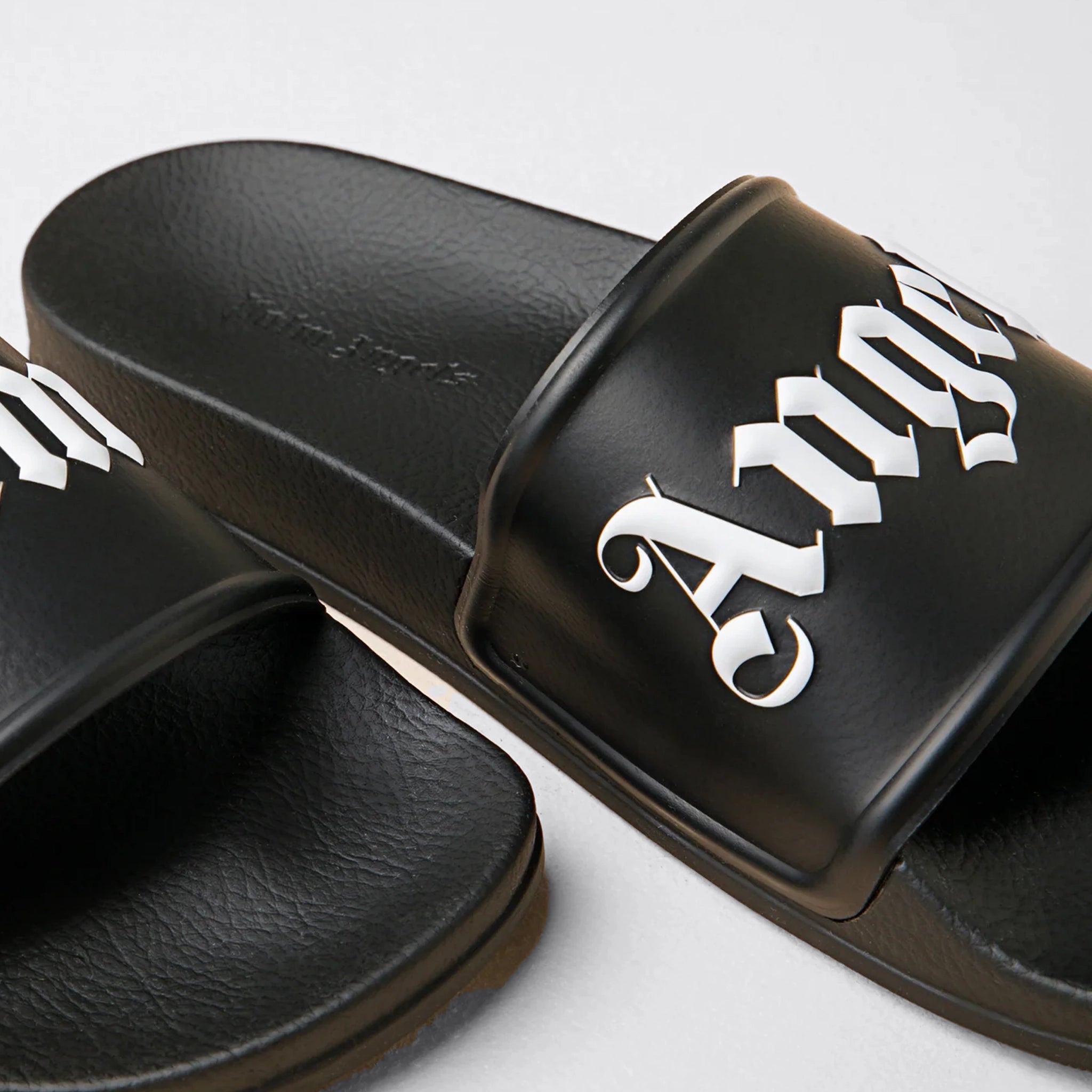 Sandalias Negras Palm Angels Logo Estampado Mujer