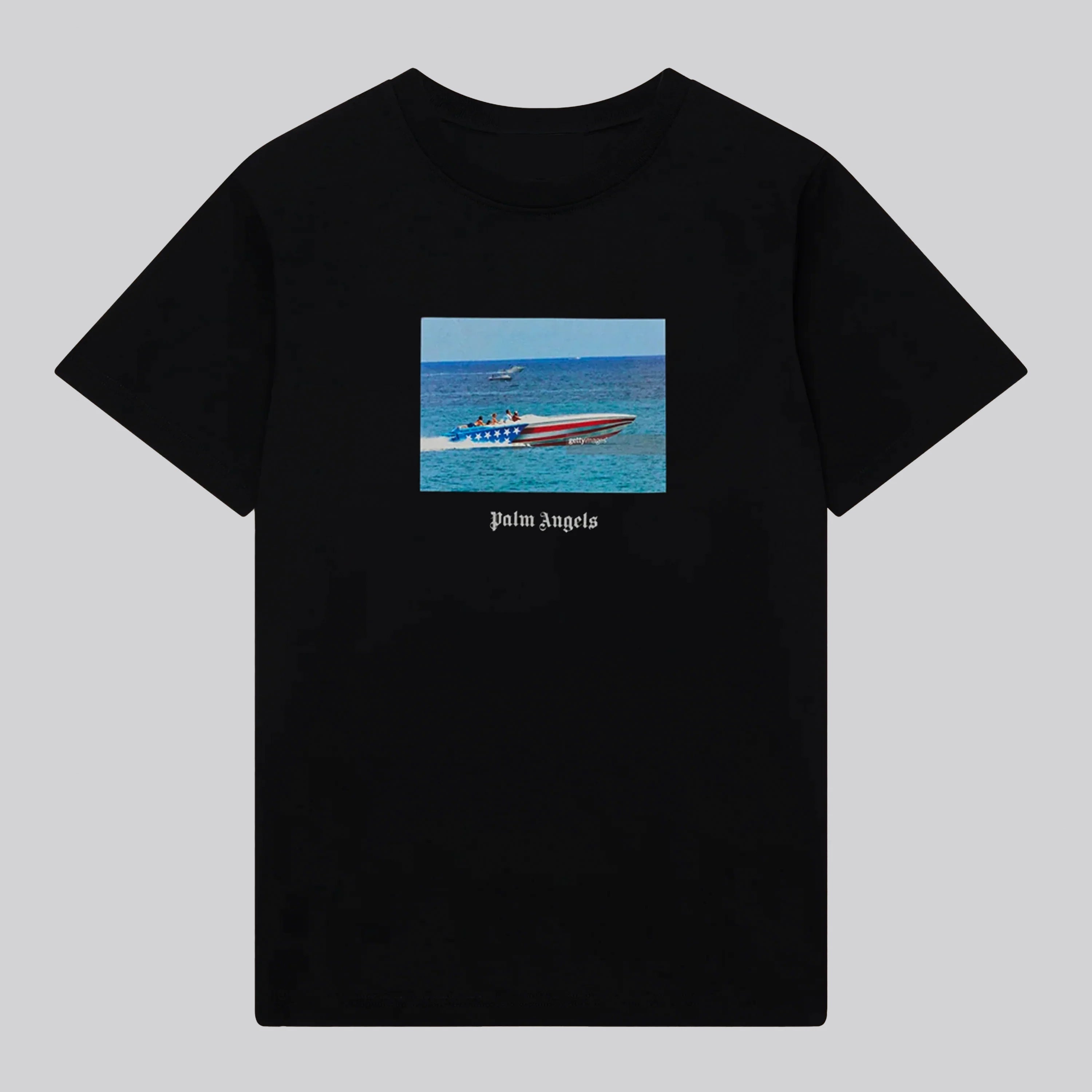 Camiseta Negra Palm Angels Getty Speedboat