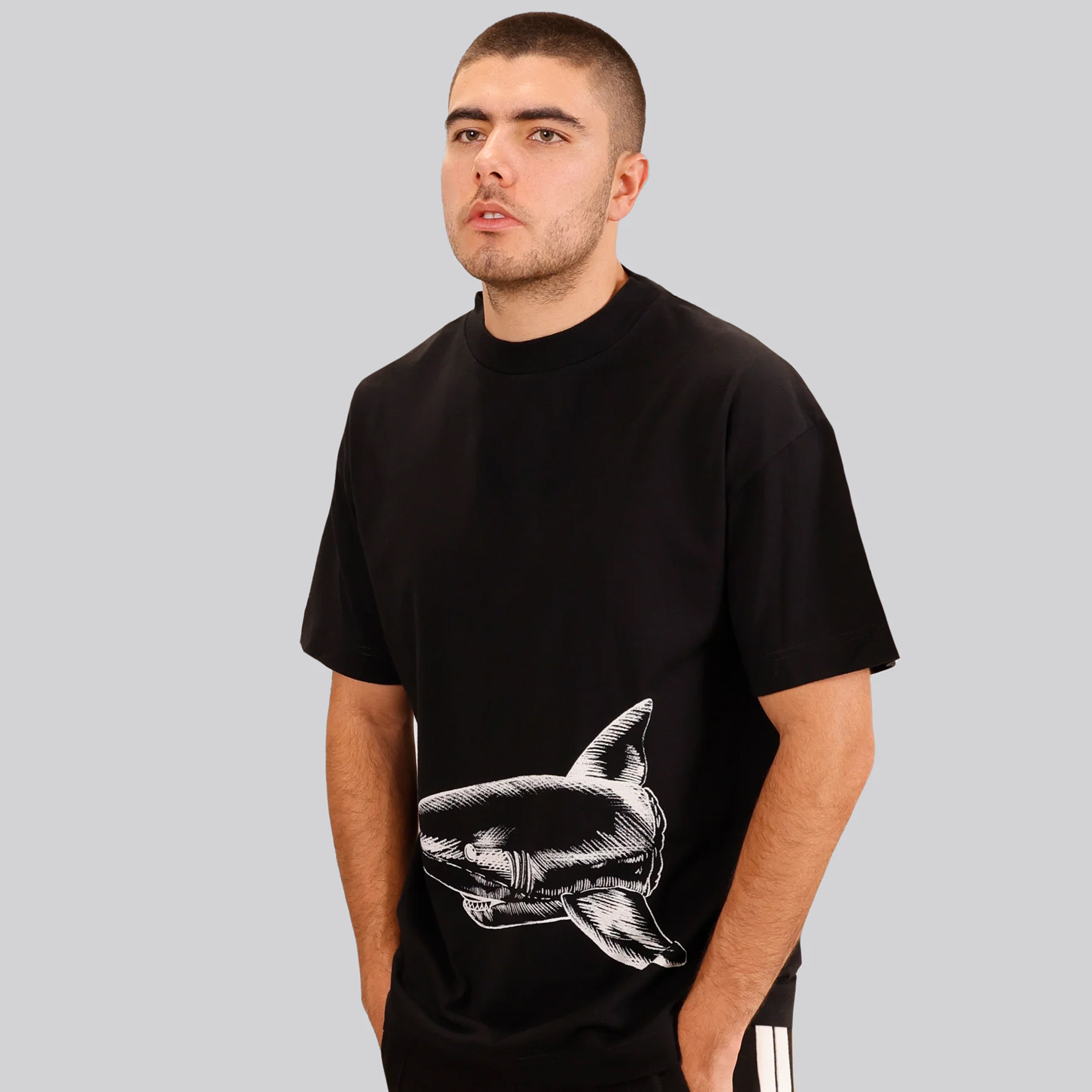 Camiseta Negra Palm Angels Broken Shark