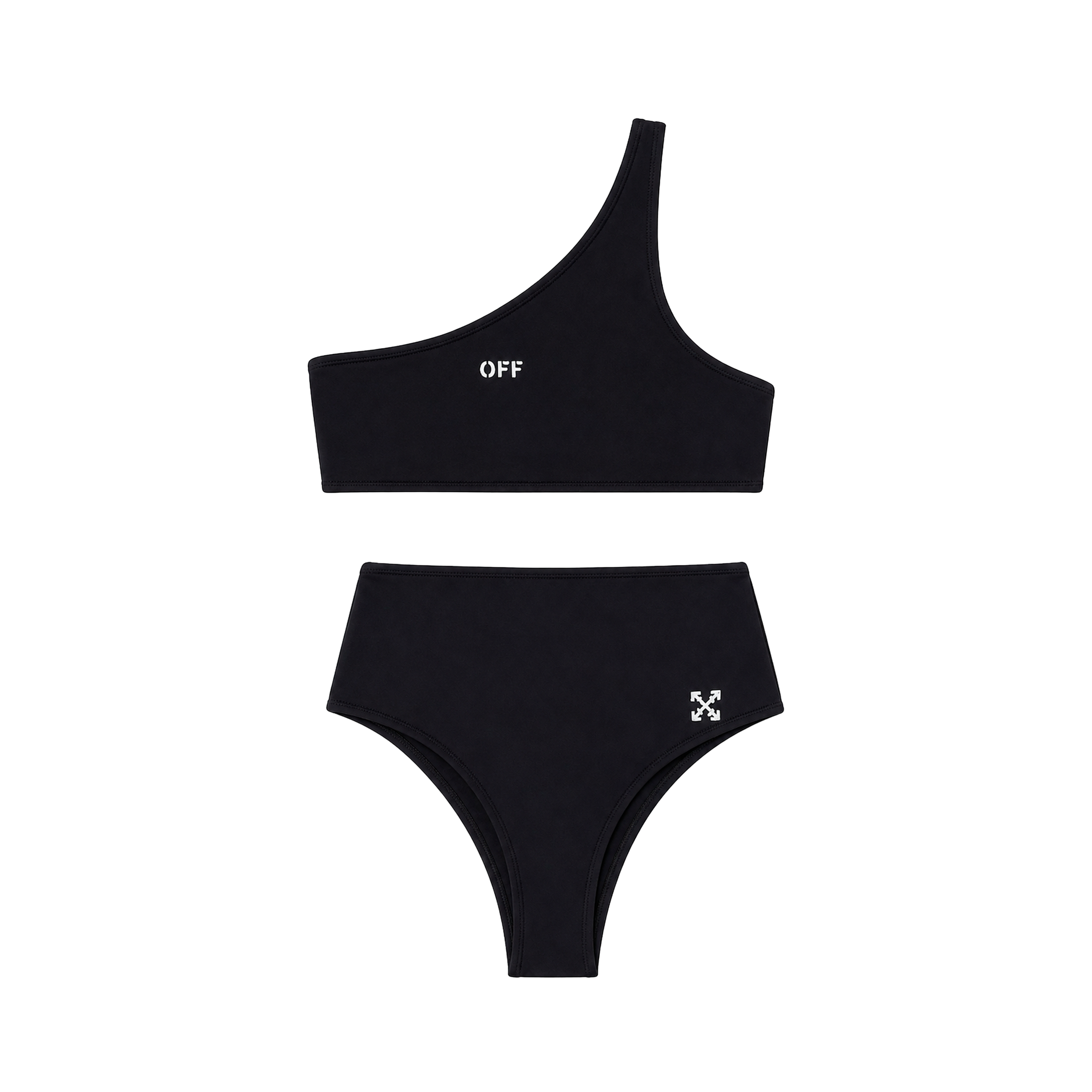 Bikini Negro Off-White Basic Ribbed