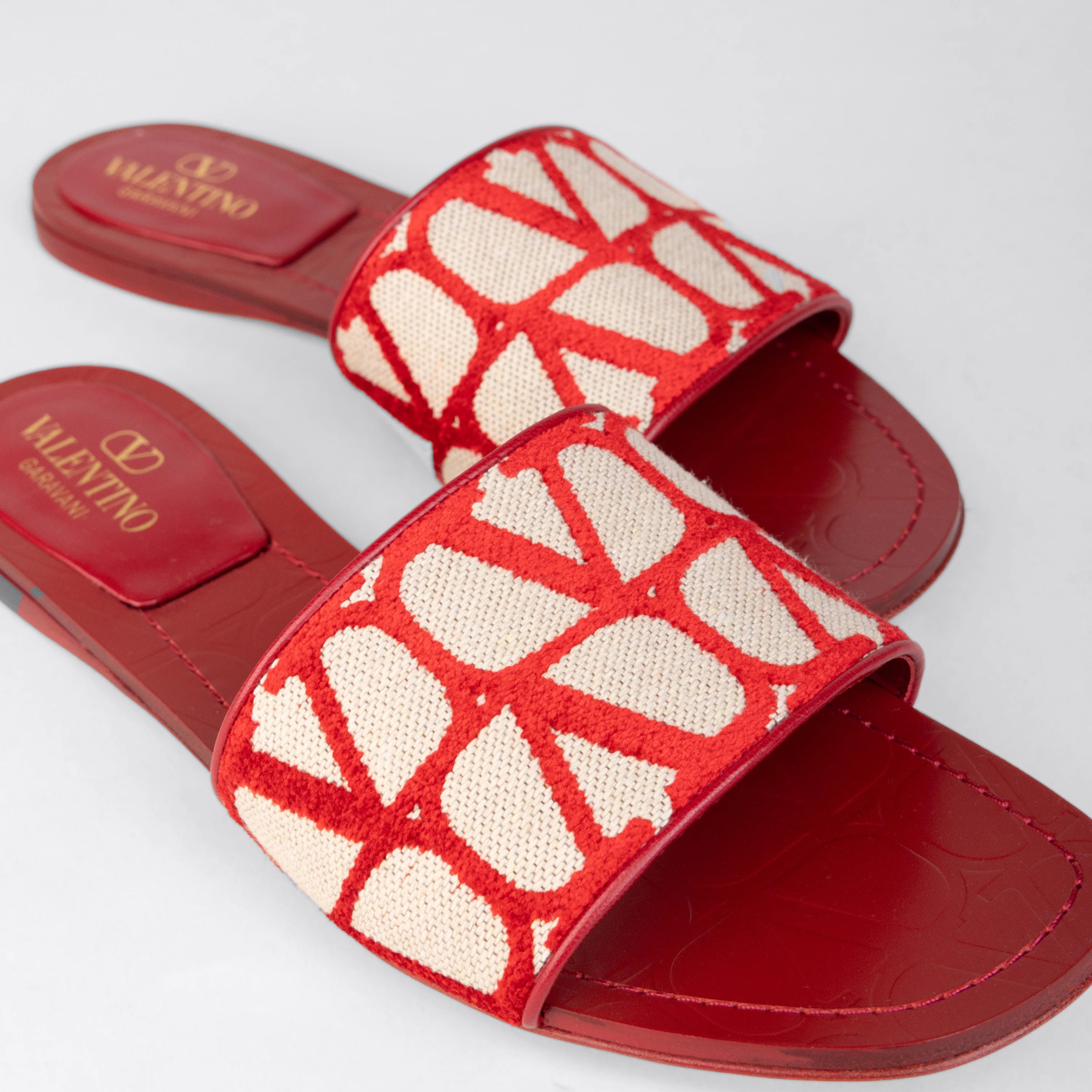 Sandalias Beige Rojo Valentino Multilogo