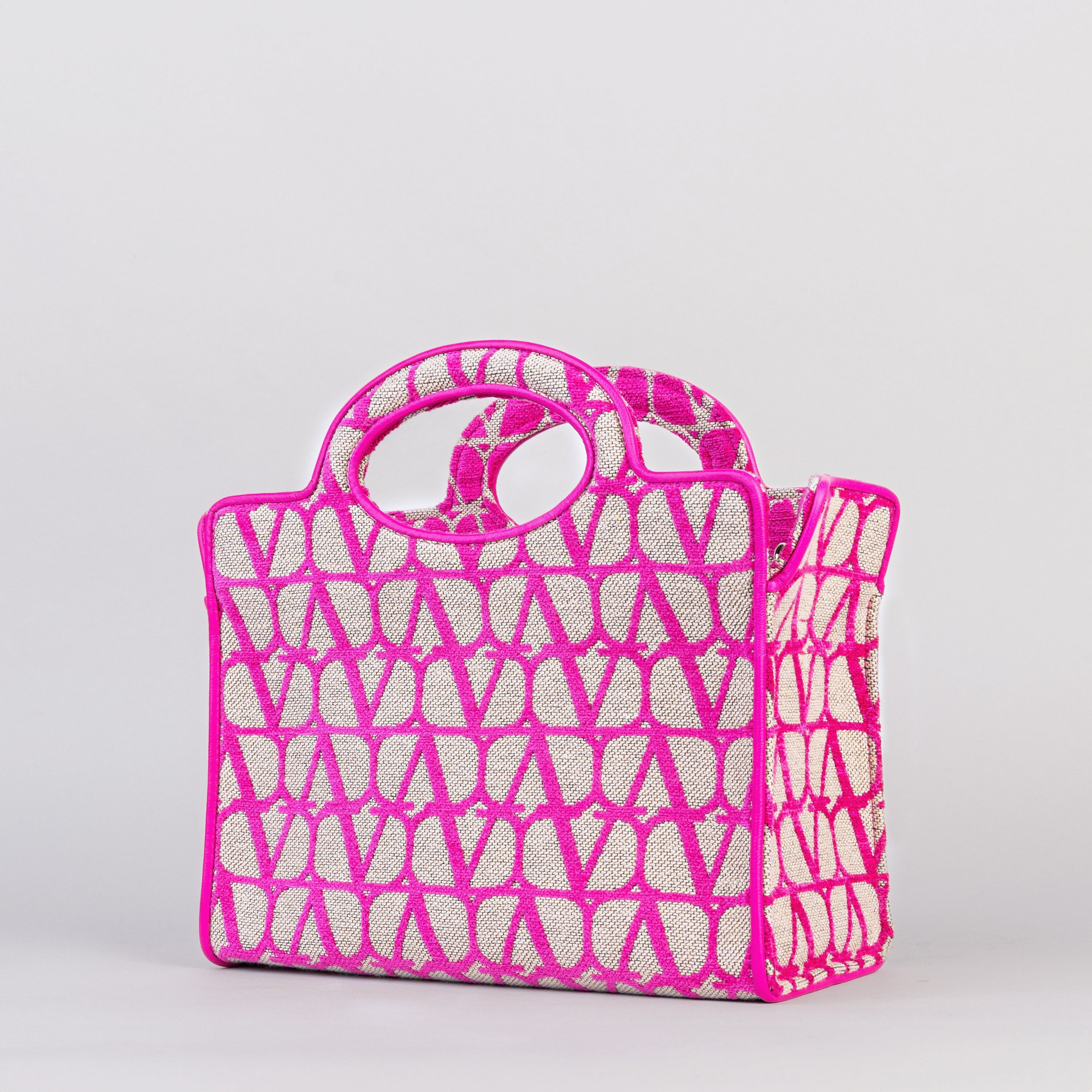 Cartera Beige Valentino Rosa Medium Iconographe