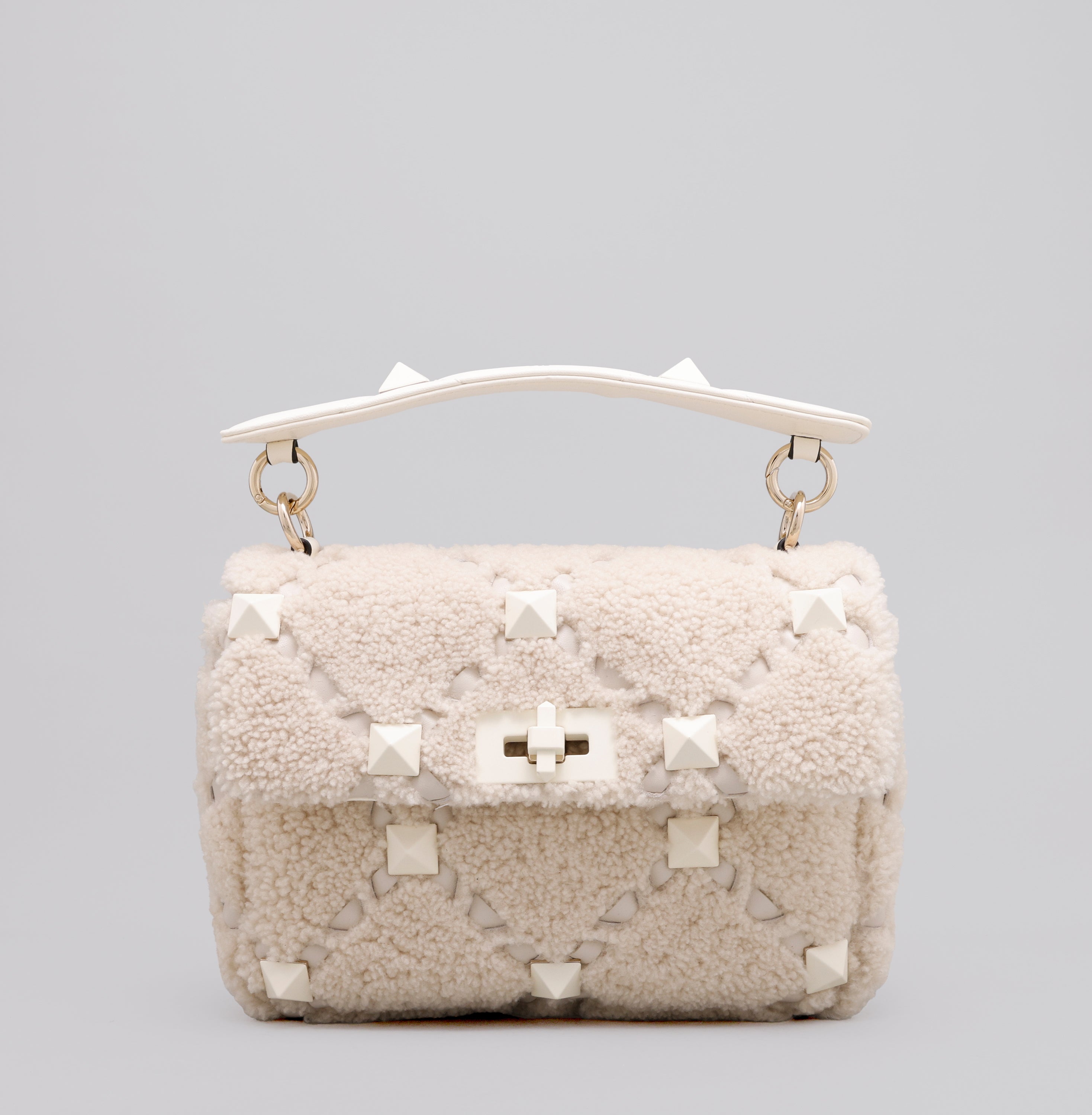 Cartera Beige Valentino Roman Stud